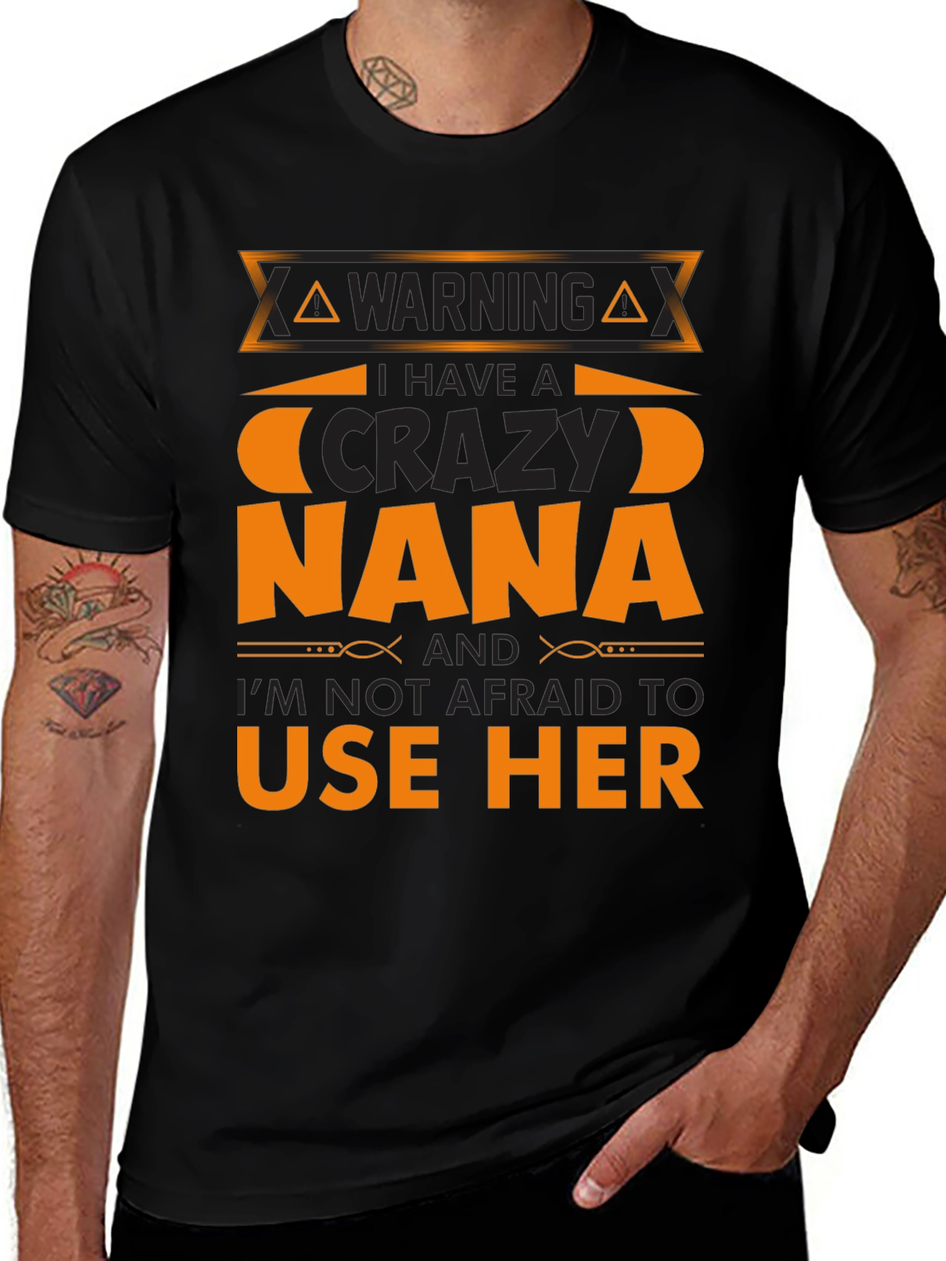 Warning Crazy Nana T-Shirt - Funny Novelty Tee
