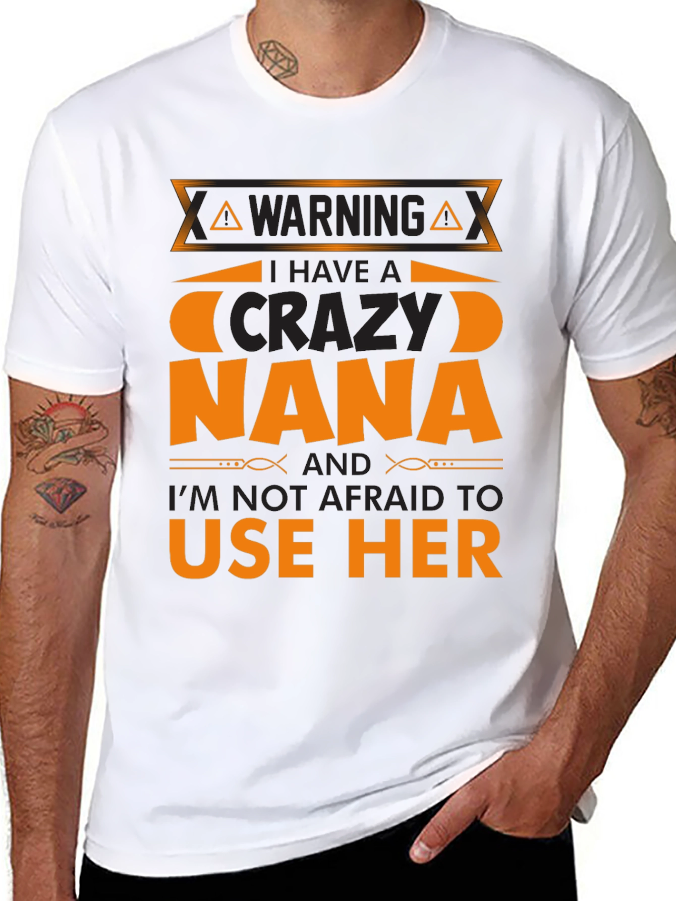 Warning Crazy Nana T-Shirt - Funny Novelty Tee