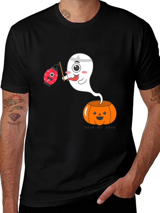 Halloween Ghost Pumpkin Graphic Tee