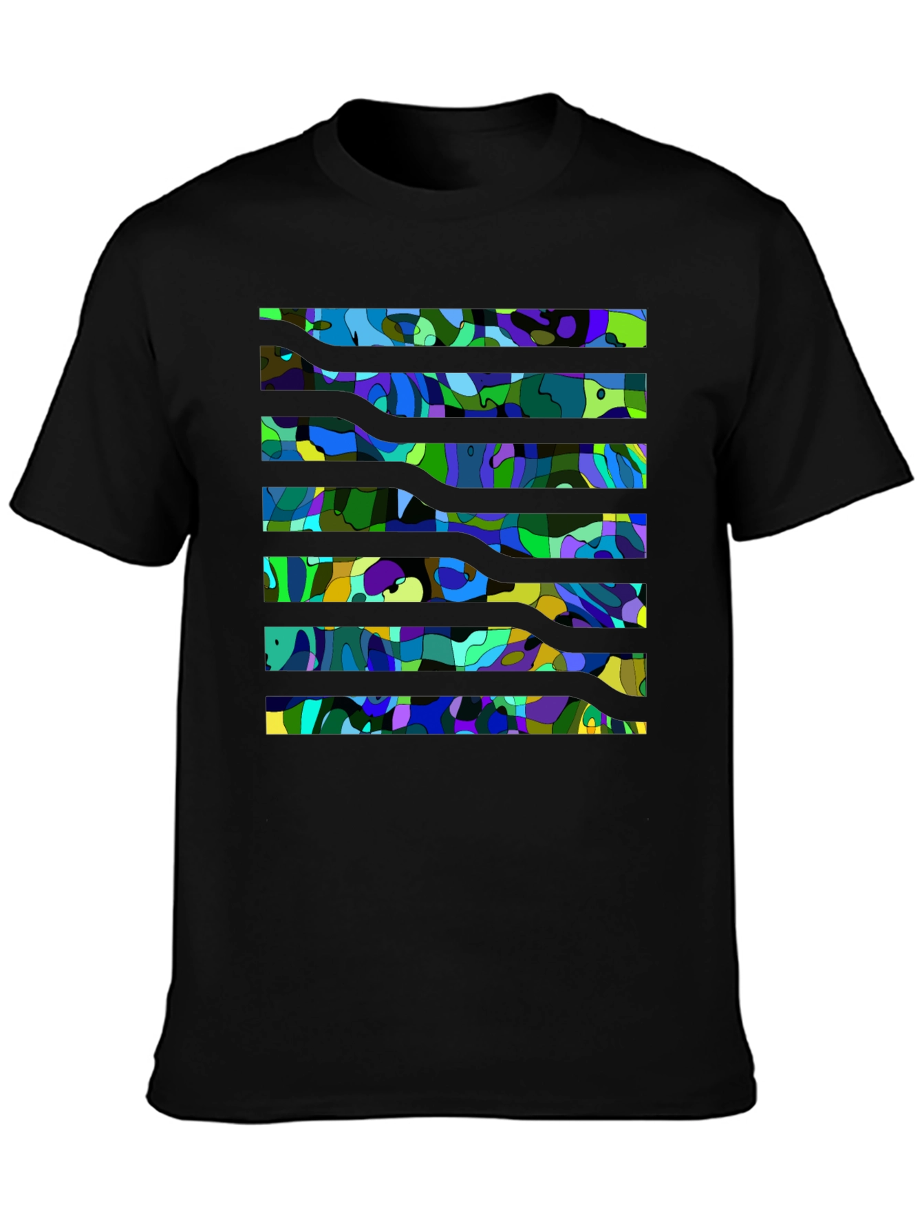 Abstract Striped Graphic Tee