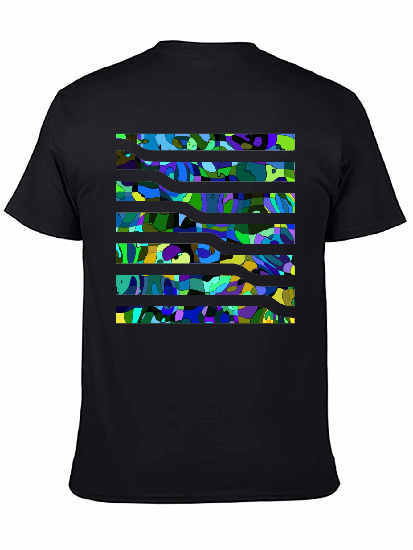 Abstract Striped Graphic Tee