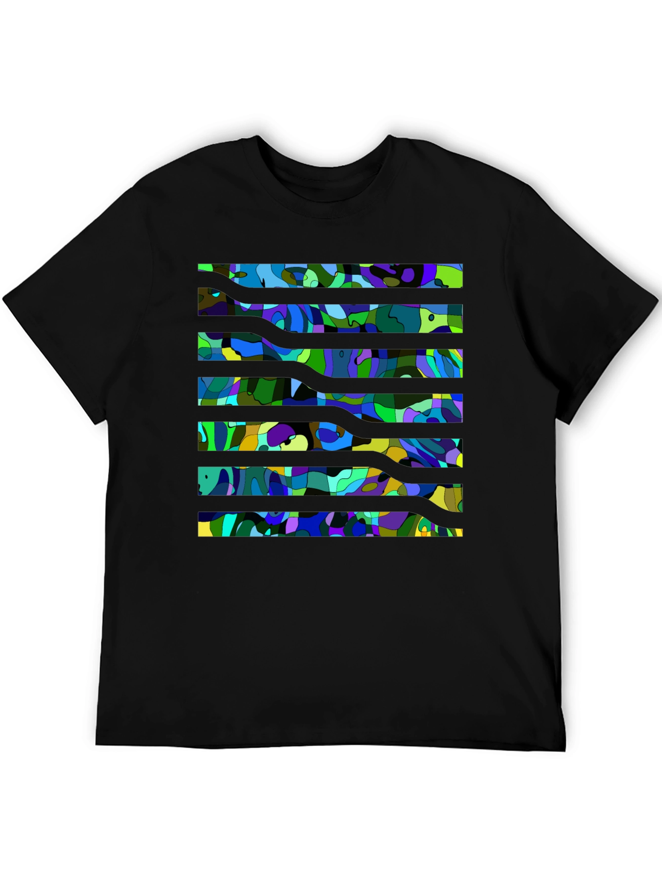Abstract Striped Graphic Tee