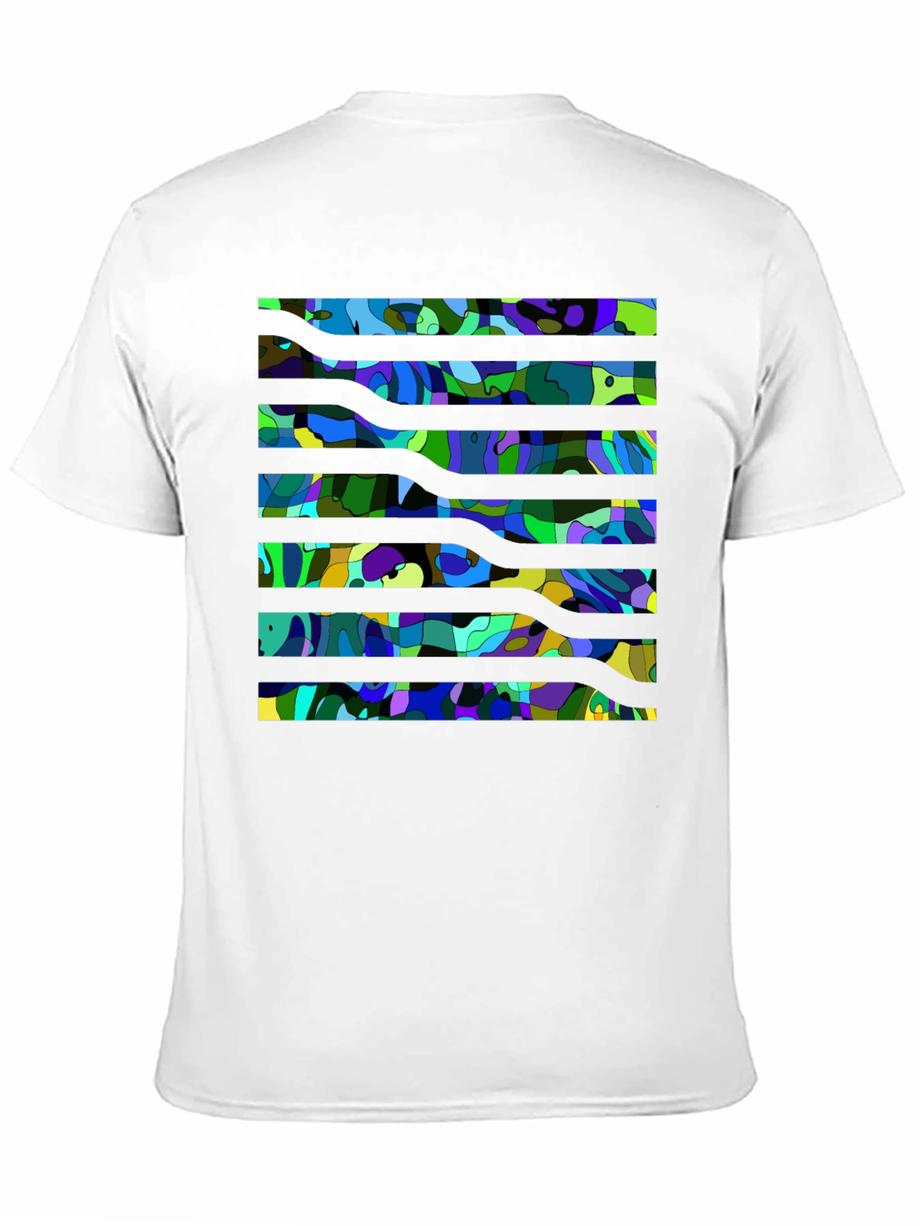Abstract Striped Graphic Tee
