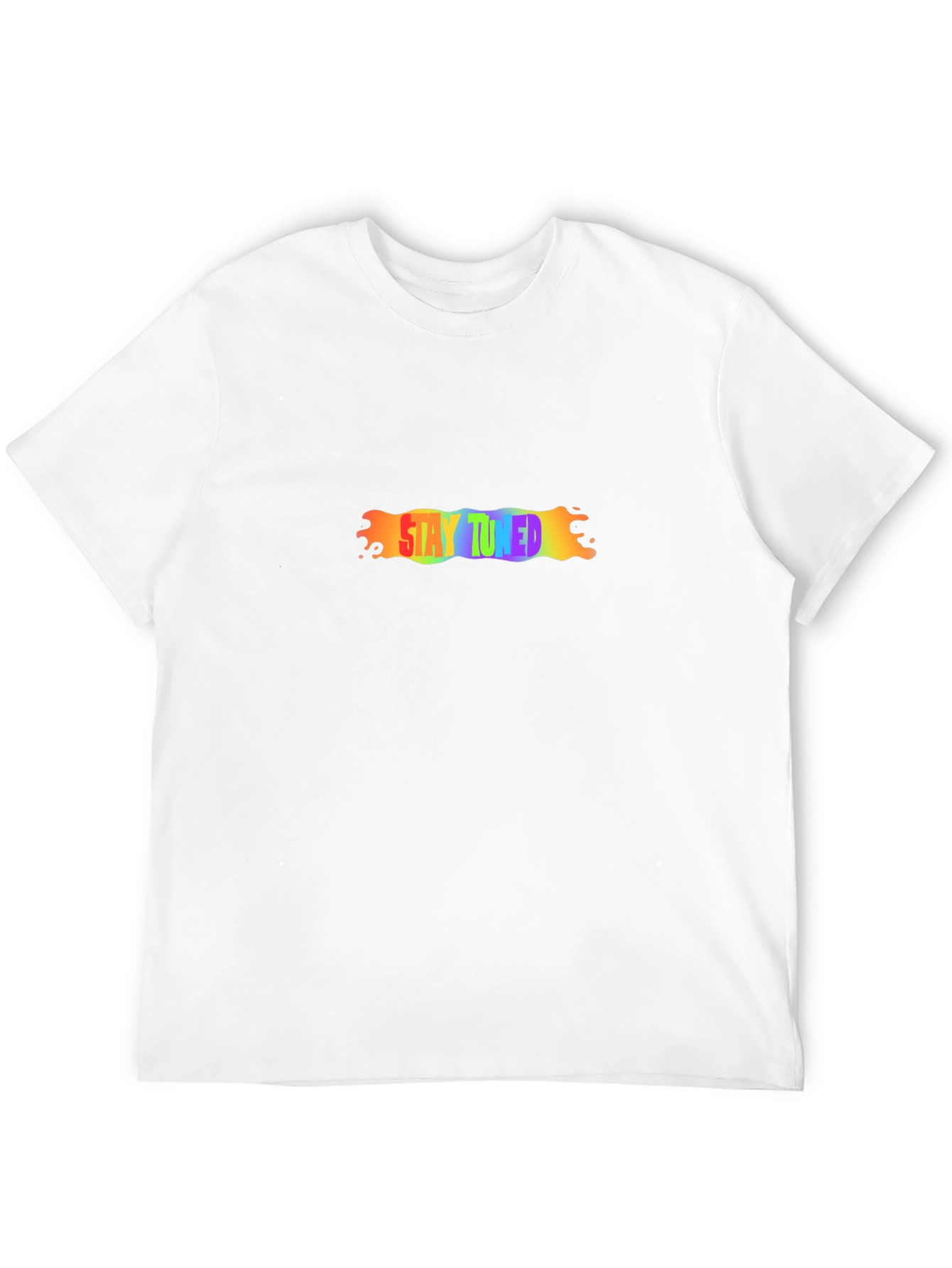 Stay Tuned Rainbow Graphic Black T-Shirt