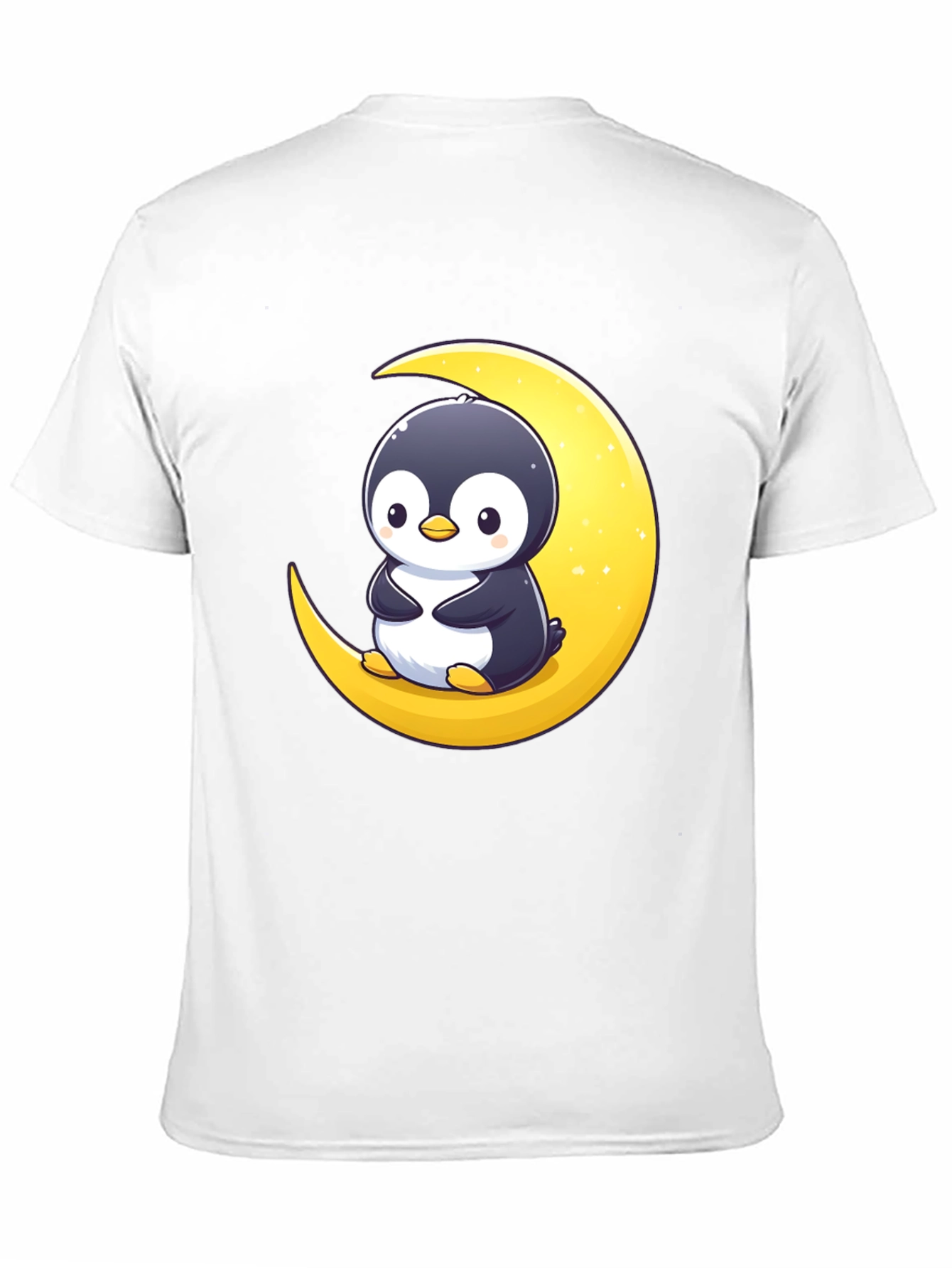 Penguin Moon Graphic Tee - Black Cotton T-Shirt