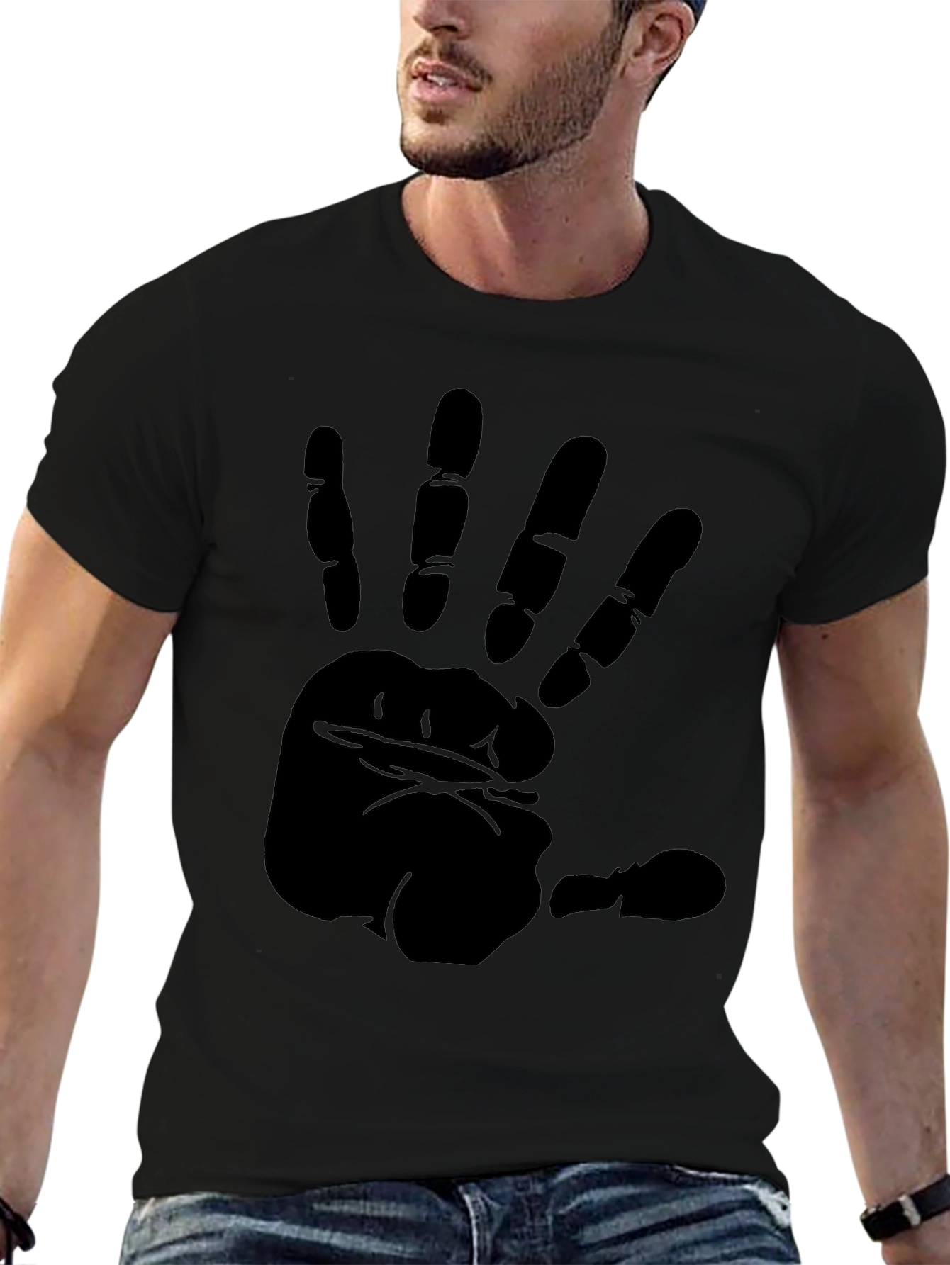Black Hand Print Graphic Tee