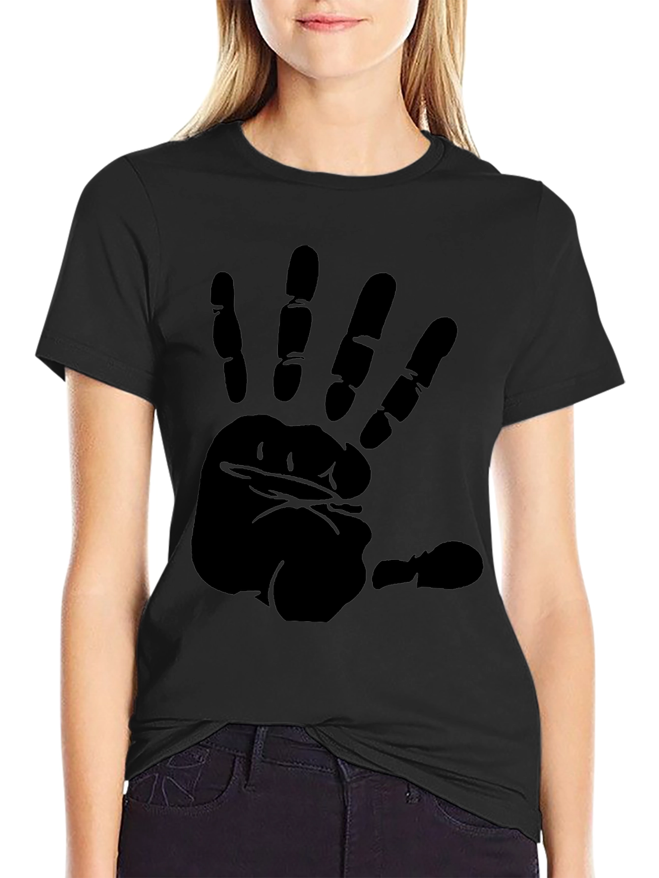 Black Hand Print Graphic Tee