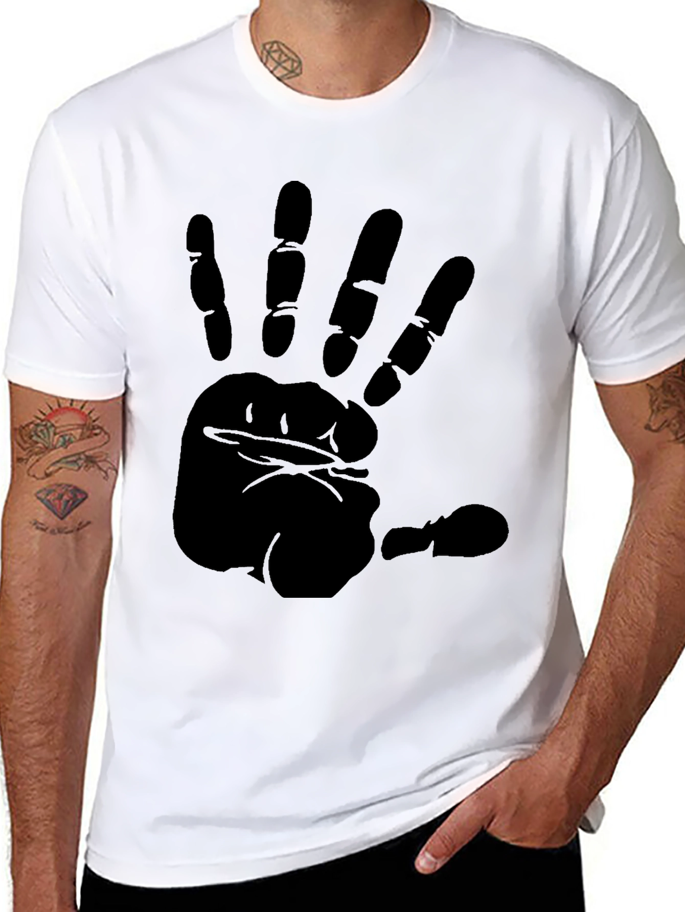 Black Hand Print Graphic Tee