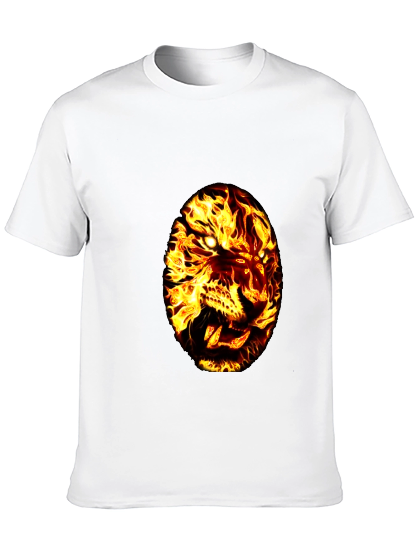 Fiery Tiger Graphic Tee - Black Cotton T-Shirt