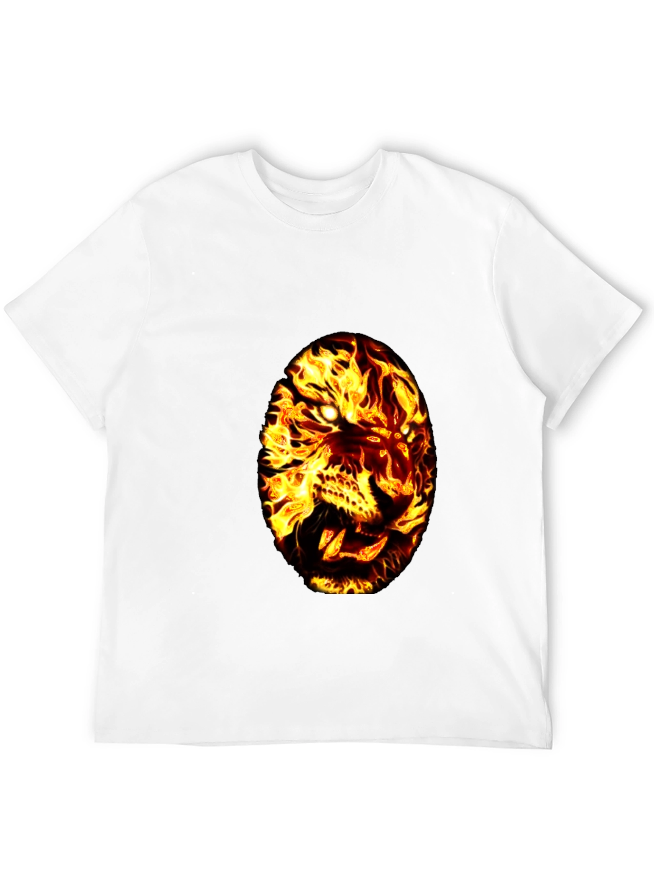 Fiery Tiger Graphic Tee - Black Cotton T-Shirt