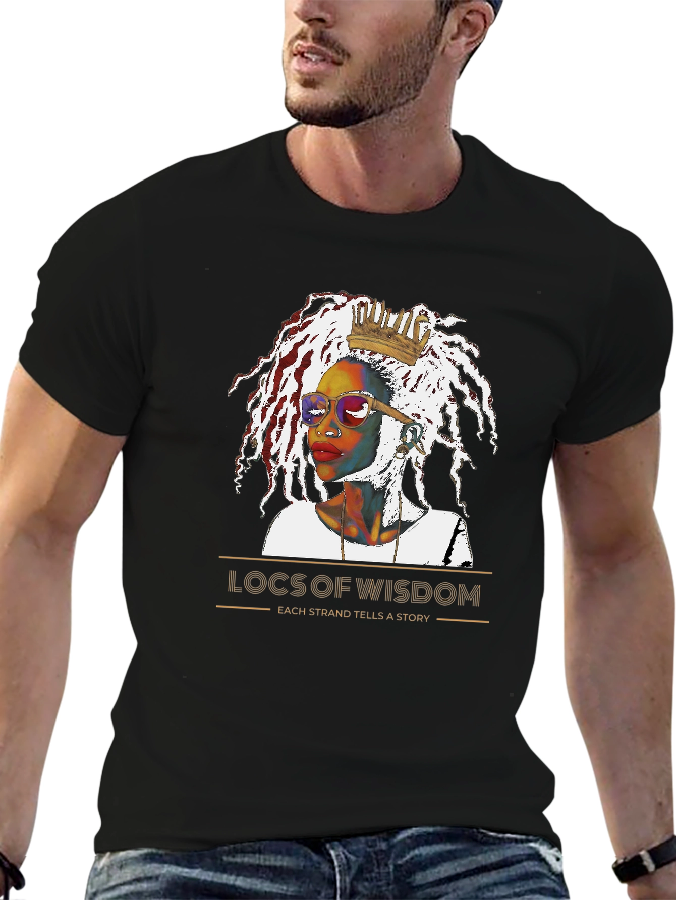 Locs of Wisdom Graphic T-Shirt - Unisex Black Tee