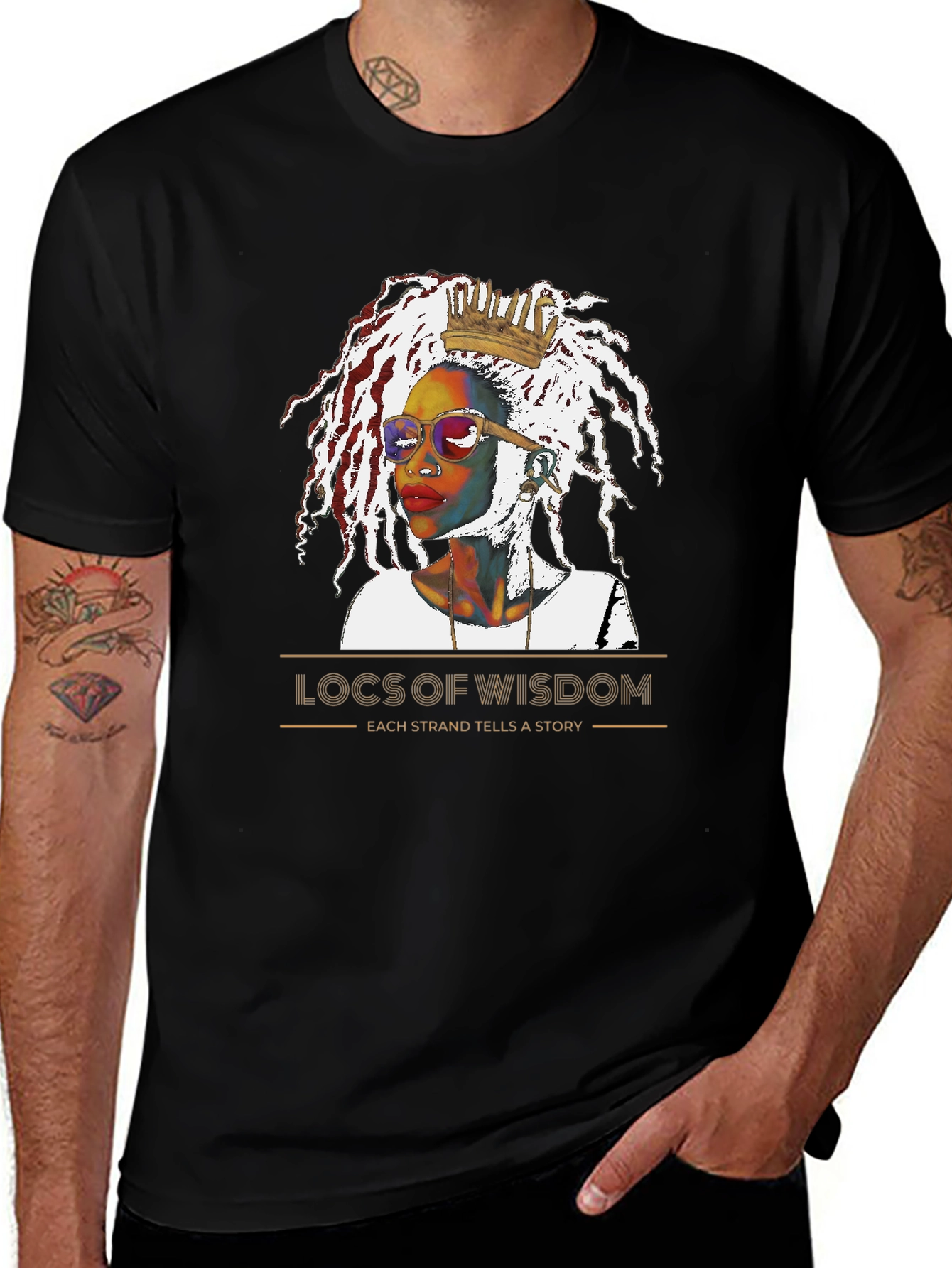 Locs of Wisdom Graphic T-Shirt - Unisex Black Tee