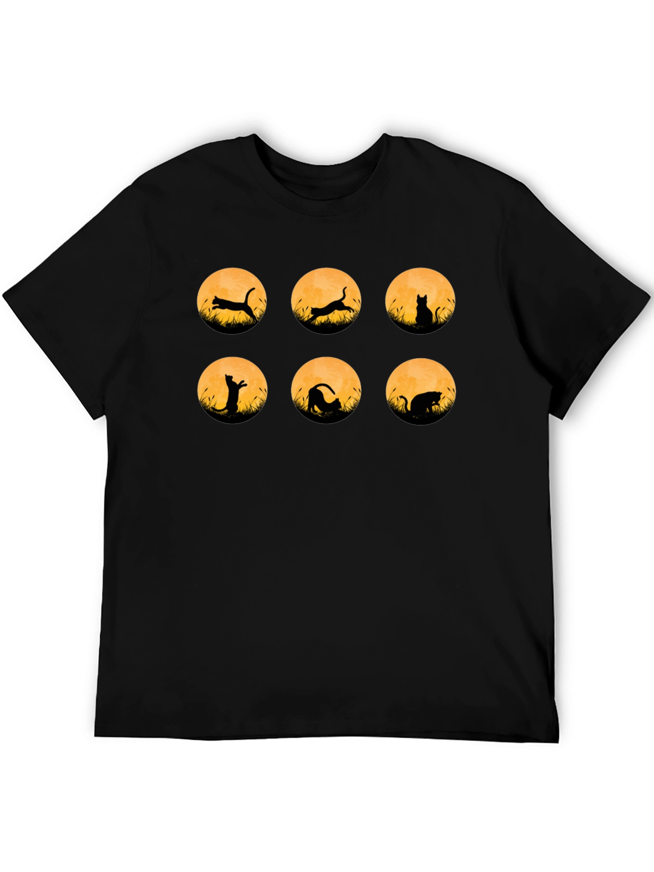 Cat Silhouette Moon Phase T-Shirt