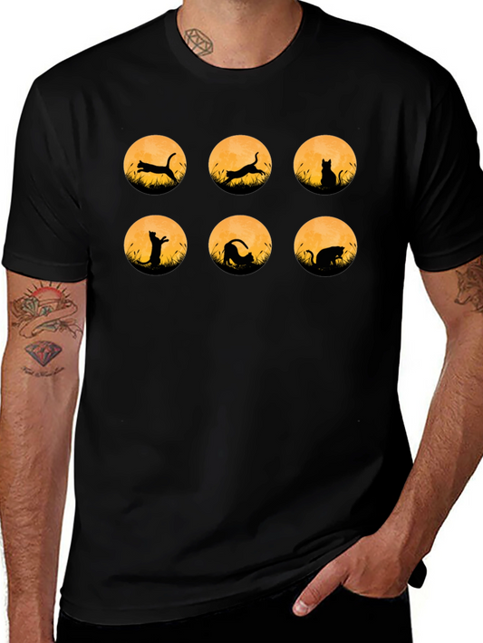 Cat Silhouette Moon Phase T-Shirt
