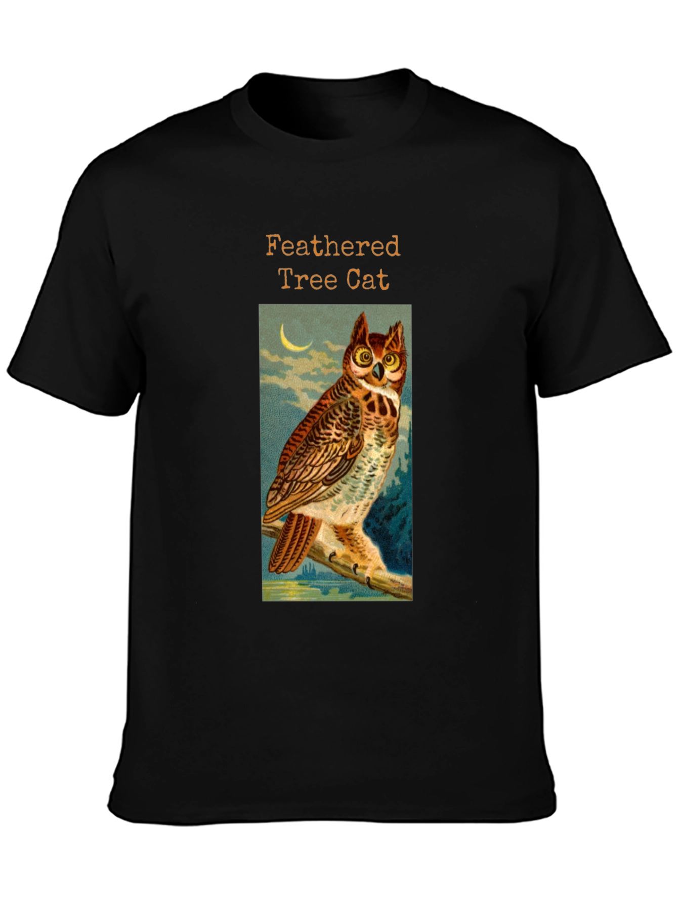 Feathered Tree Cat Owl T-Shirt