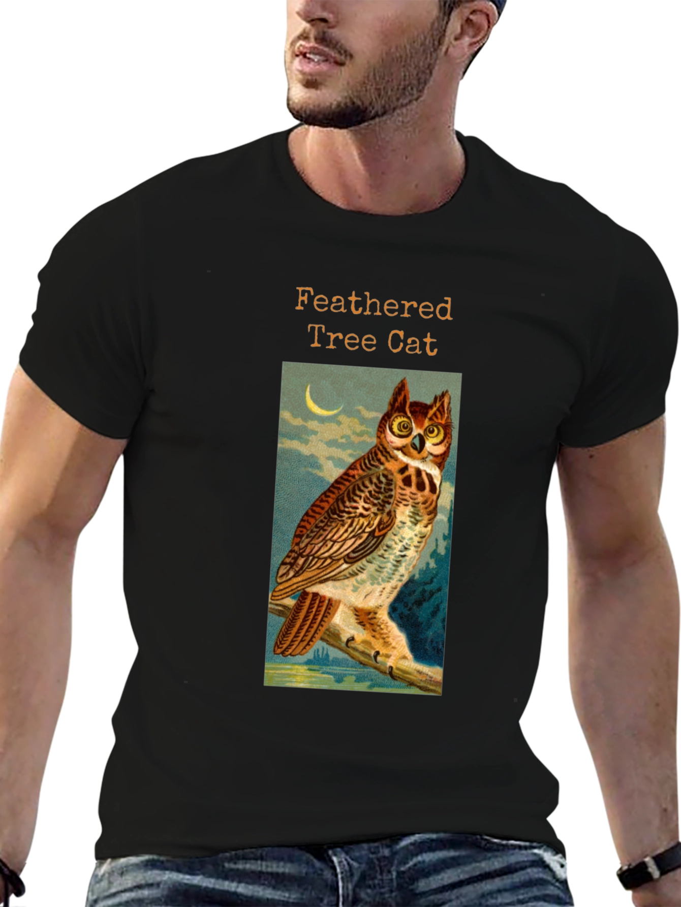 Feathered Tree Cat Owl T-Shirt