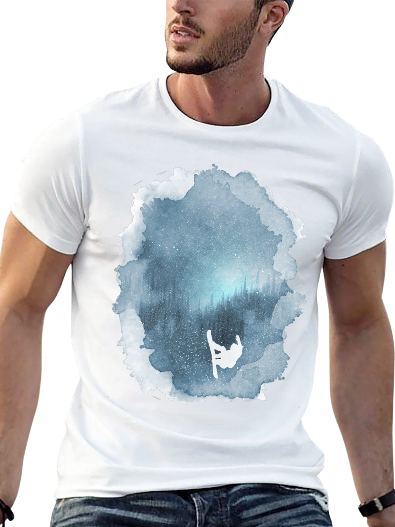 Winter Scene Snowboarder Graphic Tee