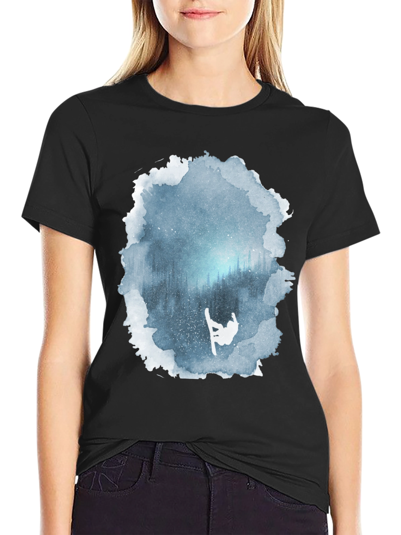 Winter Scene Snowboarder Graphic Tee