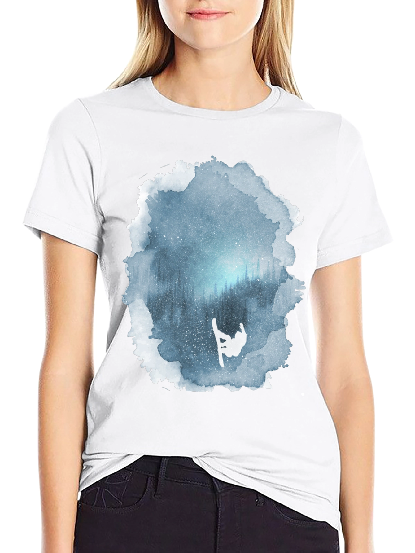 Winter Scene Snowboarder Graphic Tee