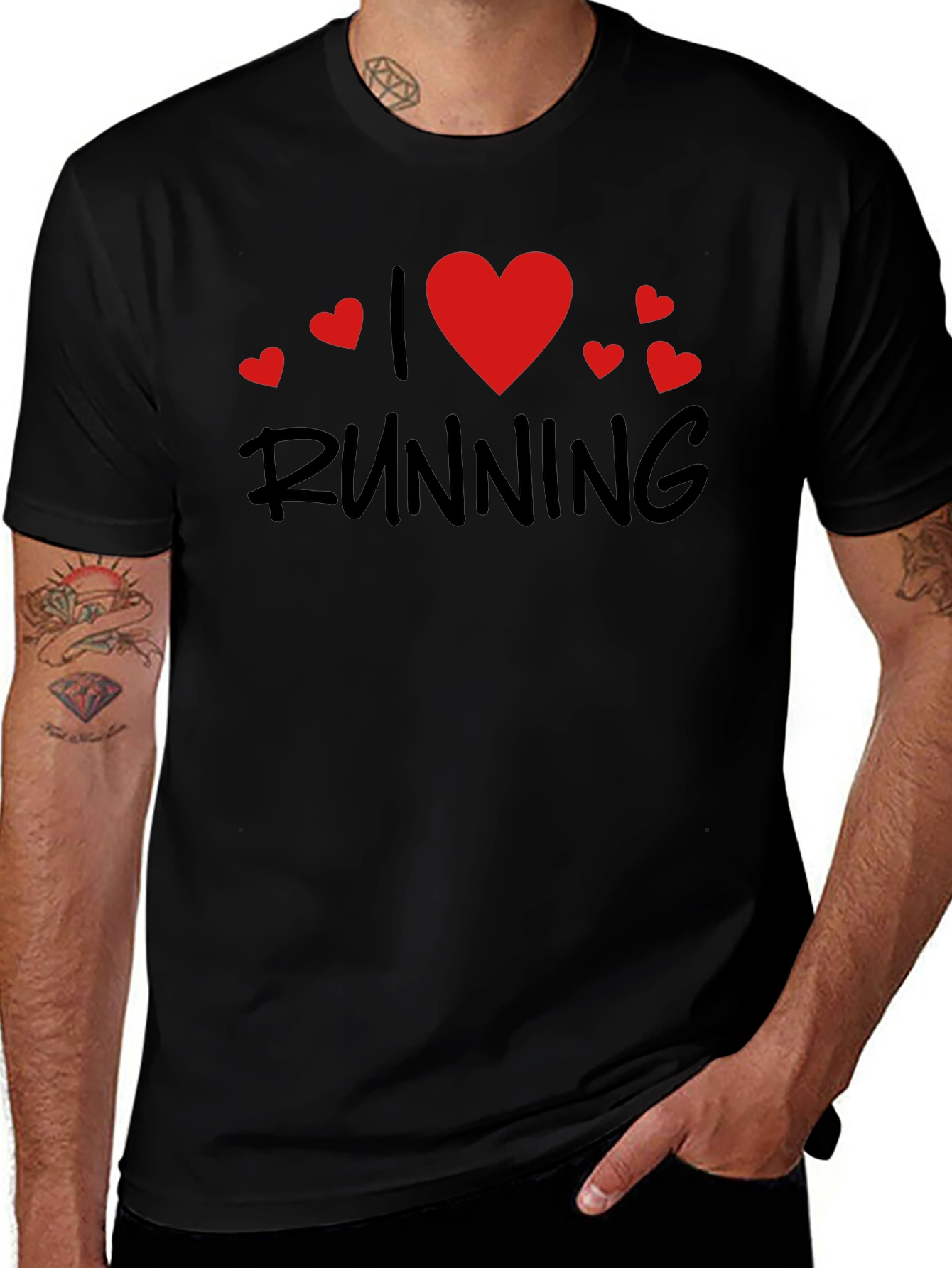 I Love Running Black T-Shirt