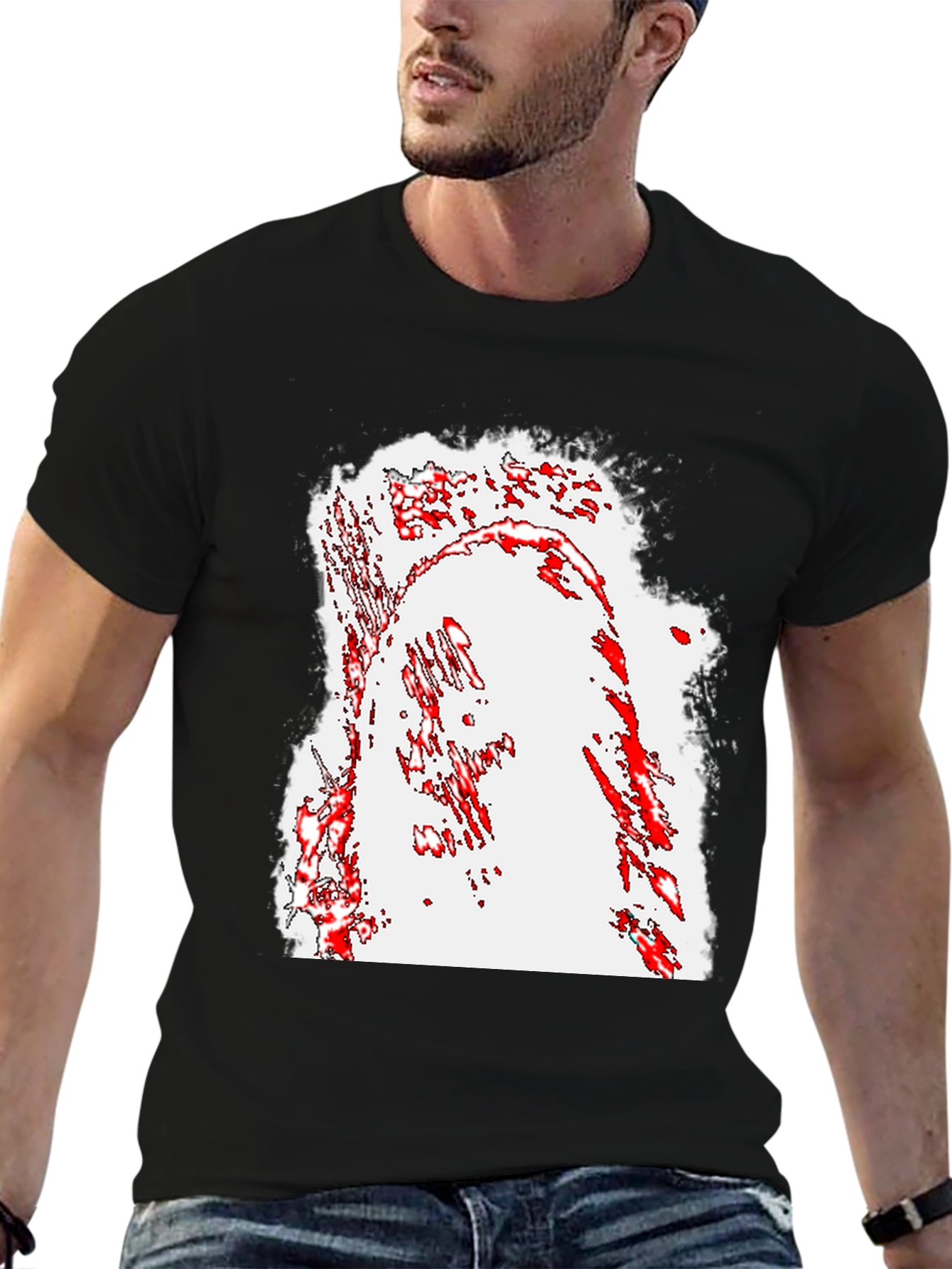Abstract Graphic Black T-Shirt