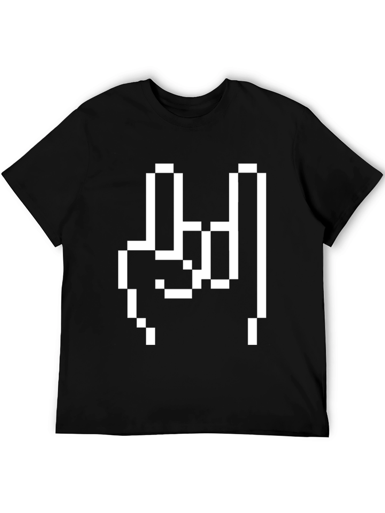 Pixel Hand Gesture Graphic Tee