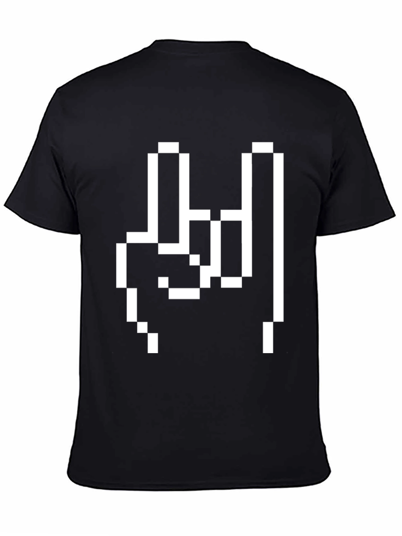 Pixel Hand Gesture Graphic Tee