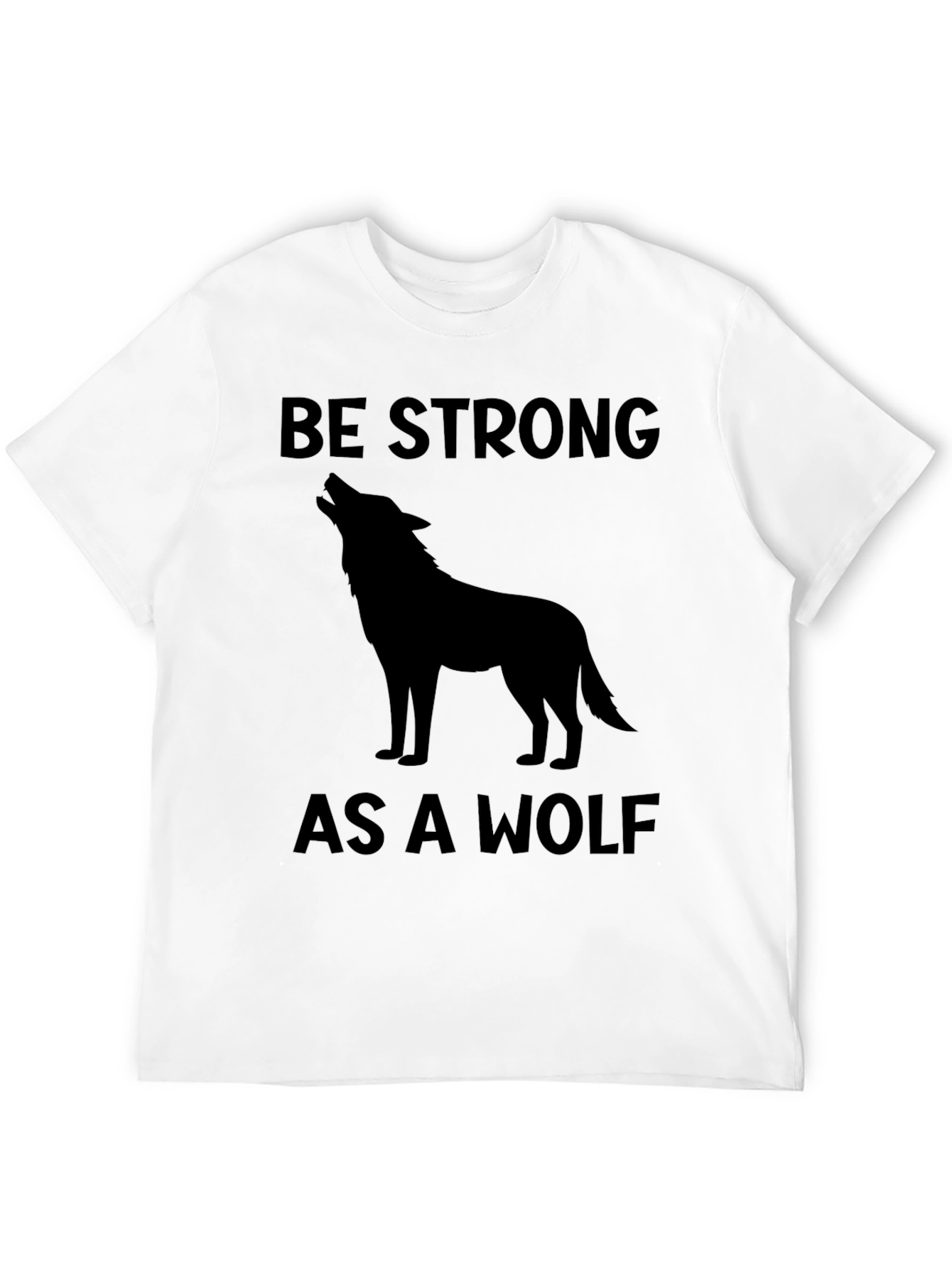 Be Strong As A Wolf Graphic Tee - Black