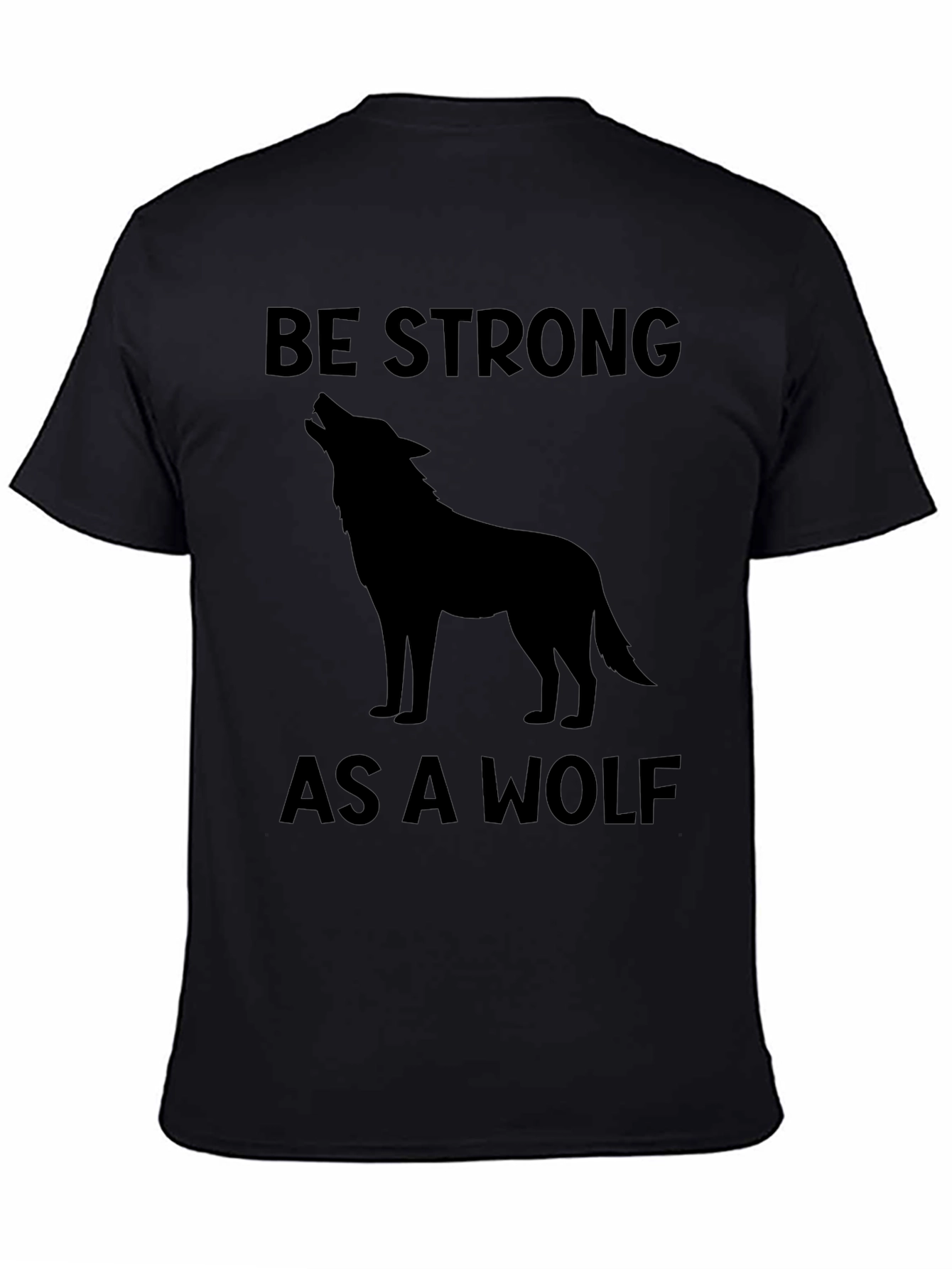 Be Strong As A Wolf Graphic Tee - Black