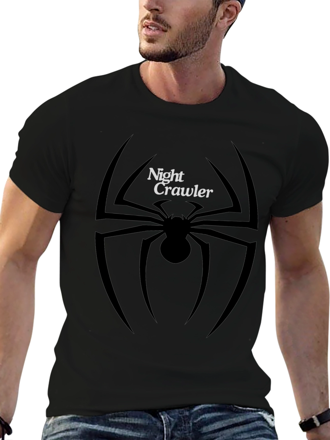Night Crawler Spider Graphic Tee - Black