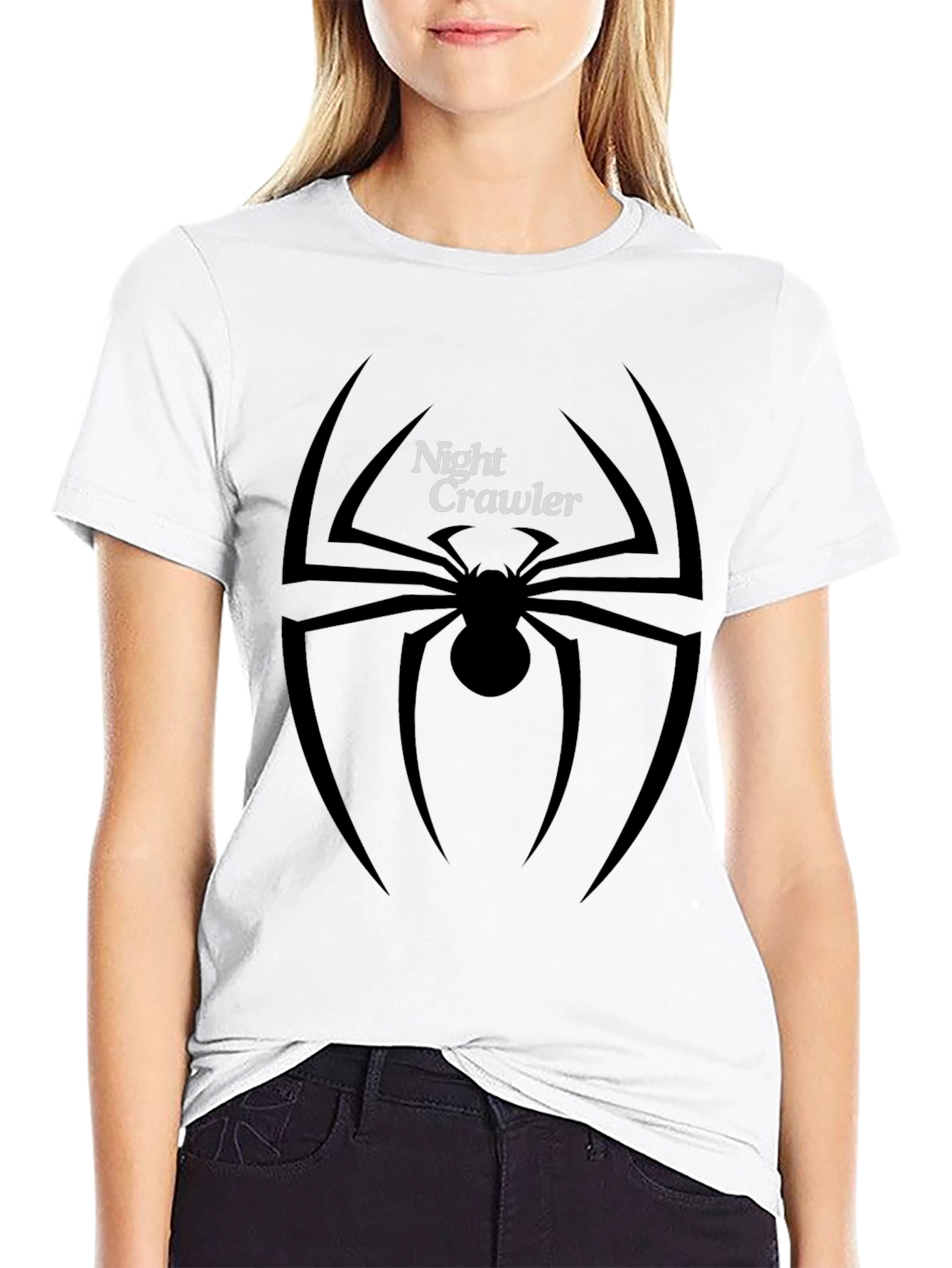 Night Crawler Spider Graphic Tee - Black