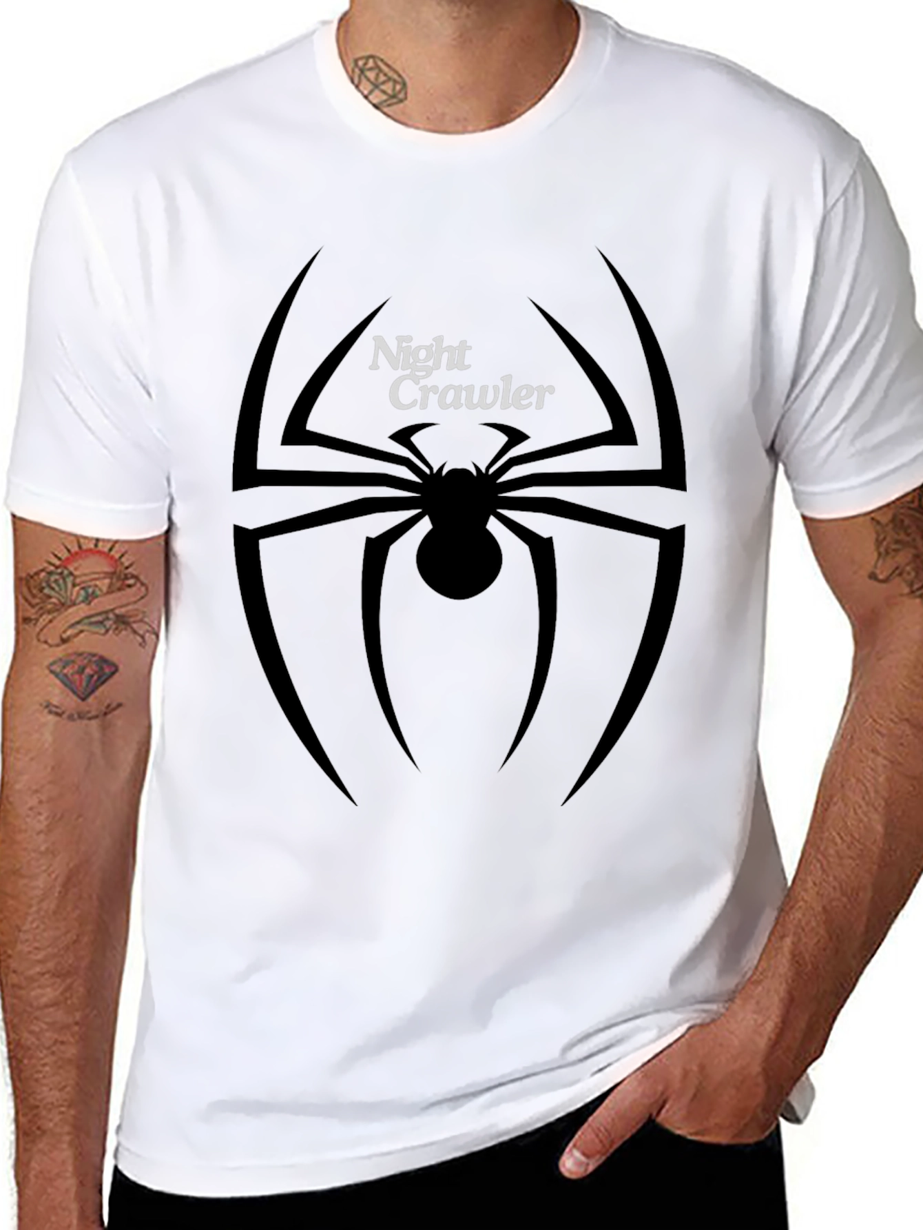 Night Crawler Spider Graphic Tee - Black