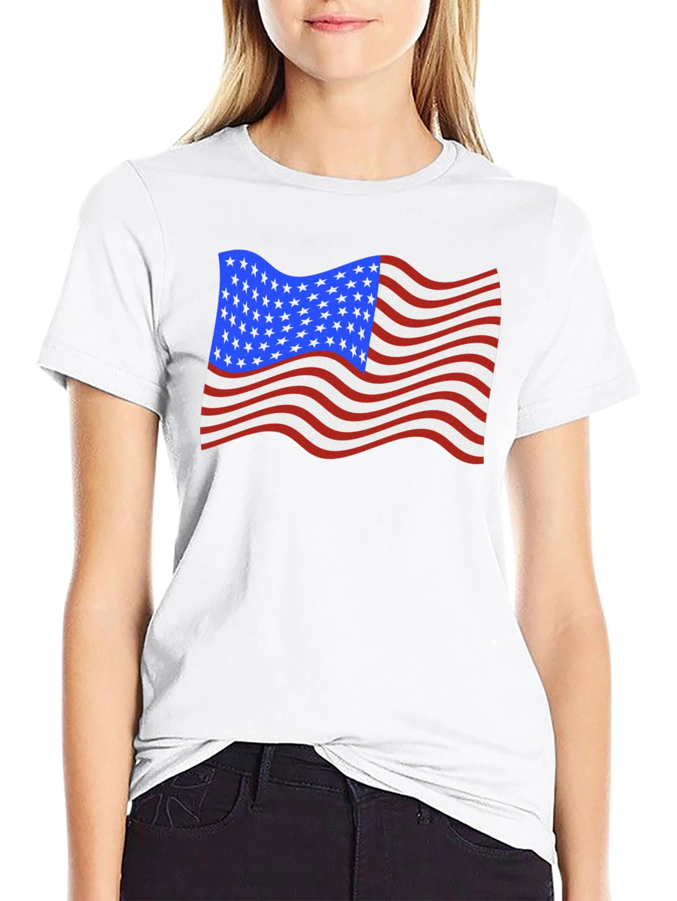 USA Flag Waving Patriotic T-Shirt