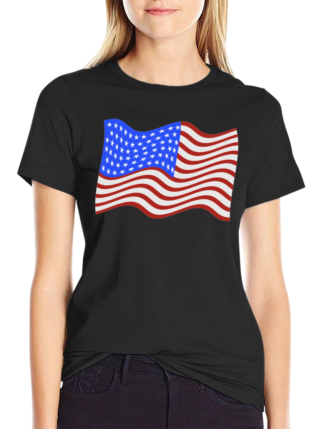 USA Flag Waving Patriotic T-Shirt