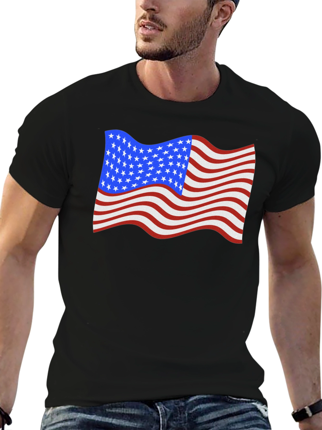 USA Flag Waving Patriotic T-Shirt