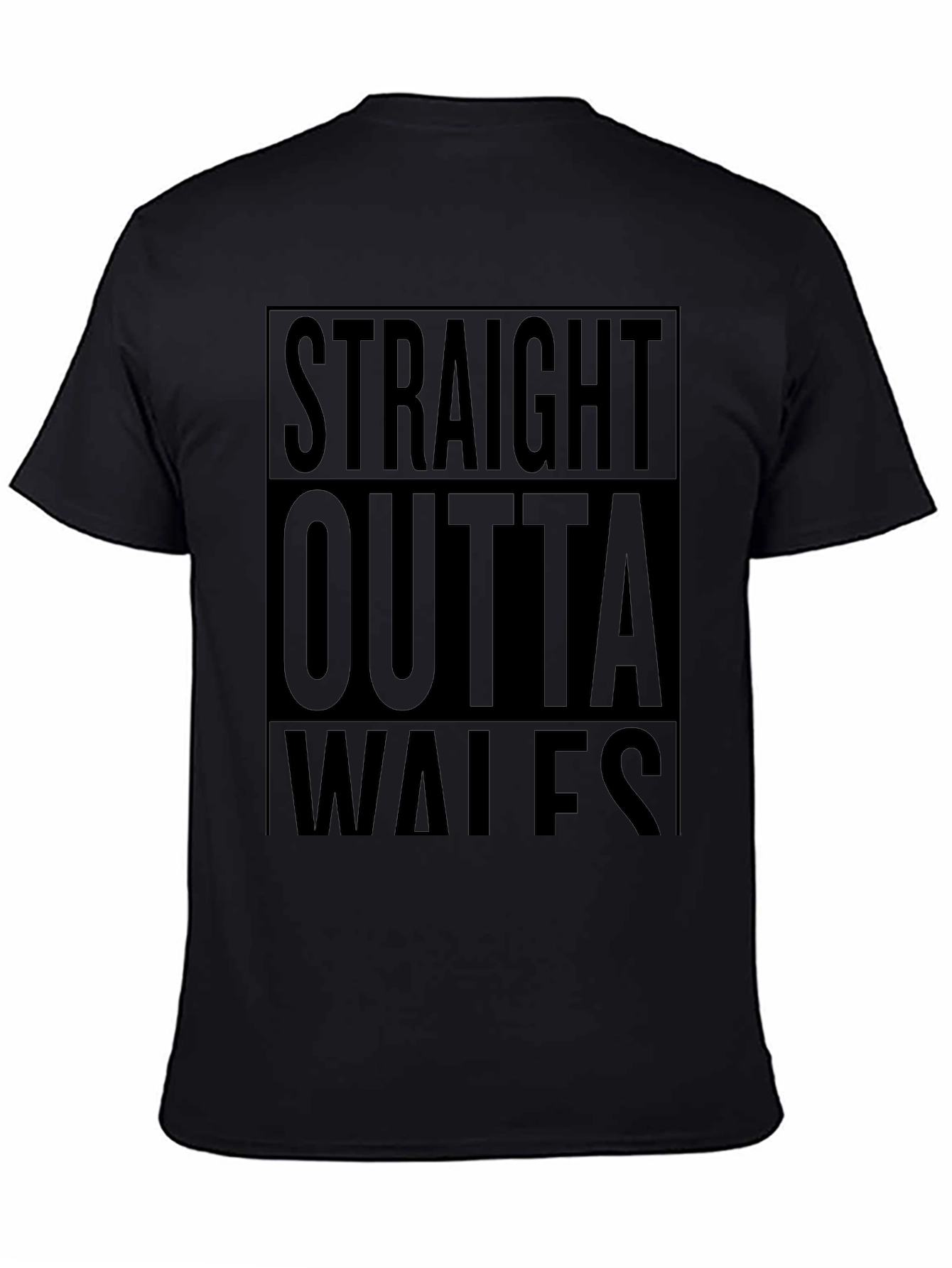 Straight Outta Wales Black Graphic Tee