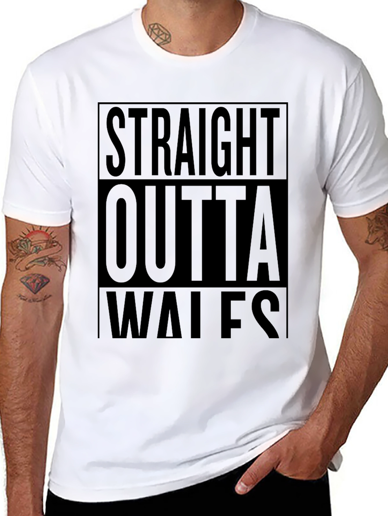 Straight Outta Wales Black Graphic Tee