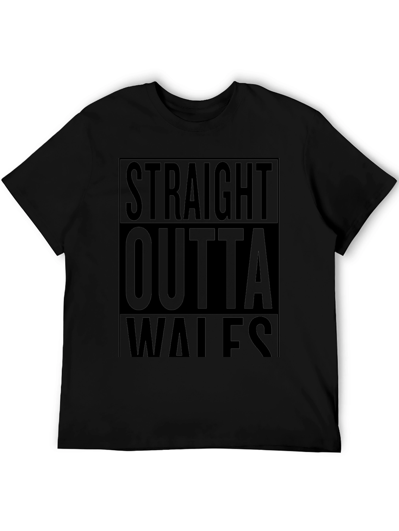 Straight Outta Wales Black Graphic Tee