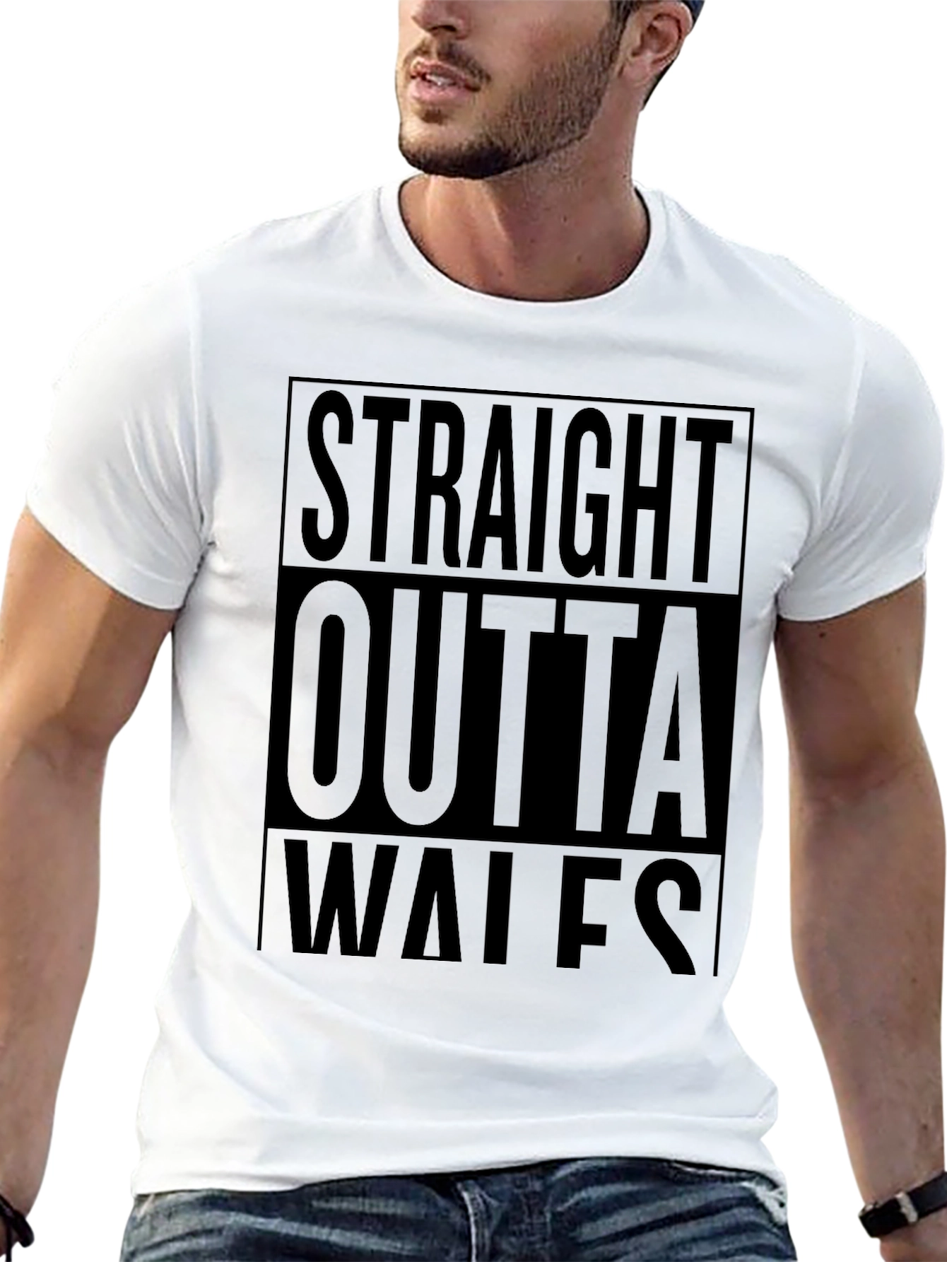 Straight Outta Wales Black Graphic Tee