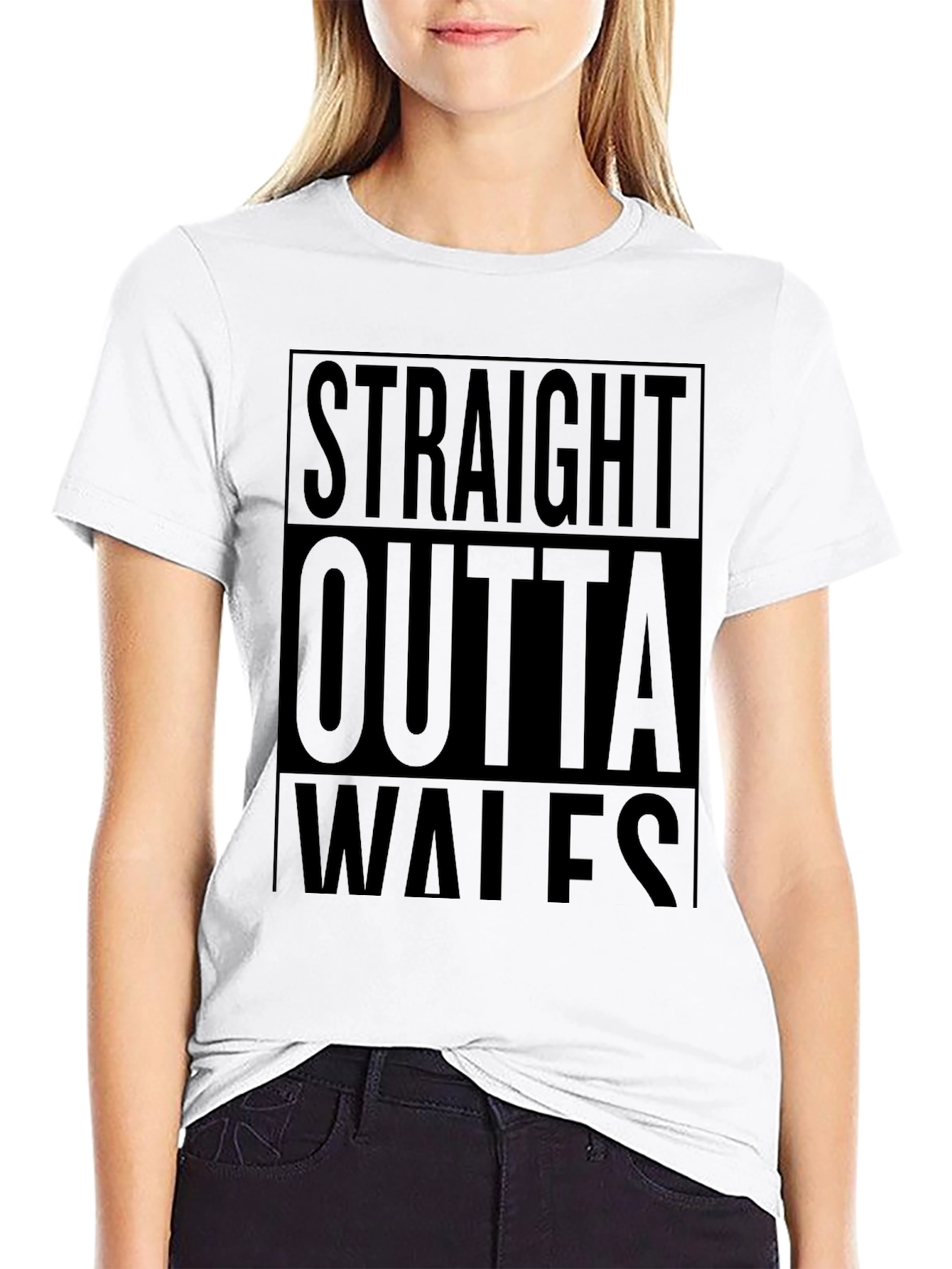 Straight Outta Wales Black Graphic Tee