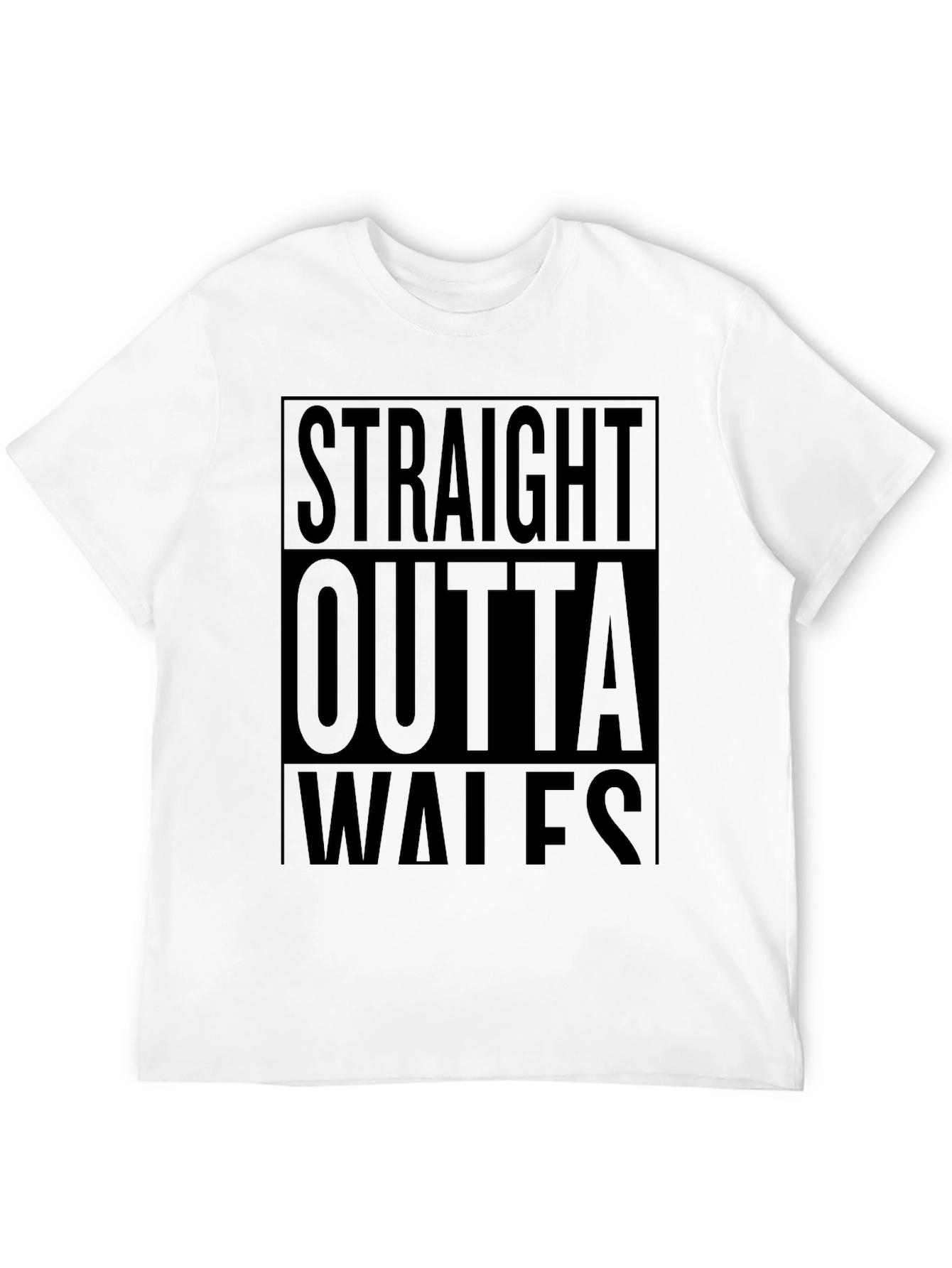 Straight Outta Wales Black Graphic Tee