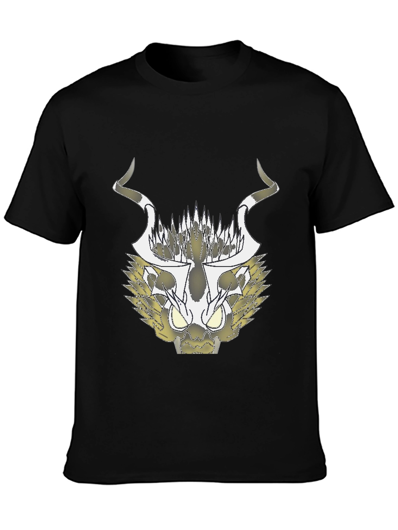 Abstract Black T-Shirt with Geometric Animal Design
