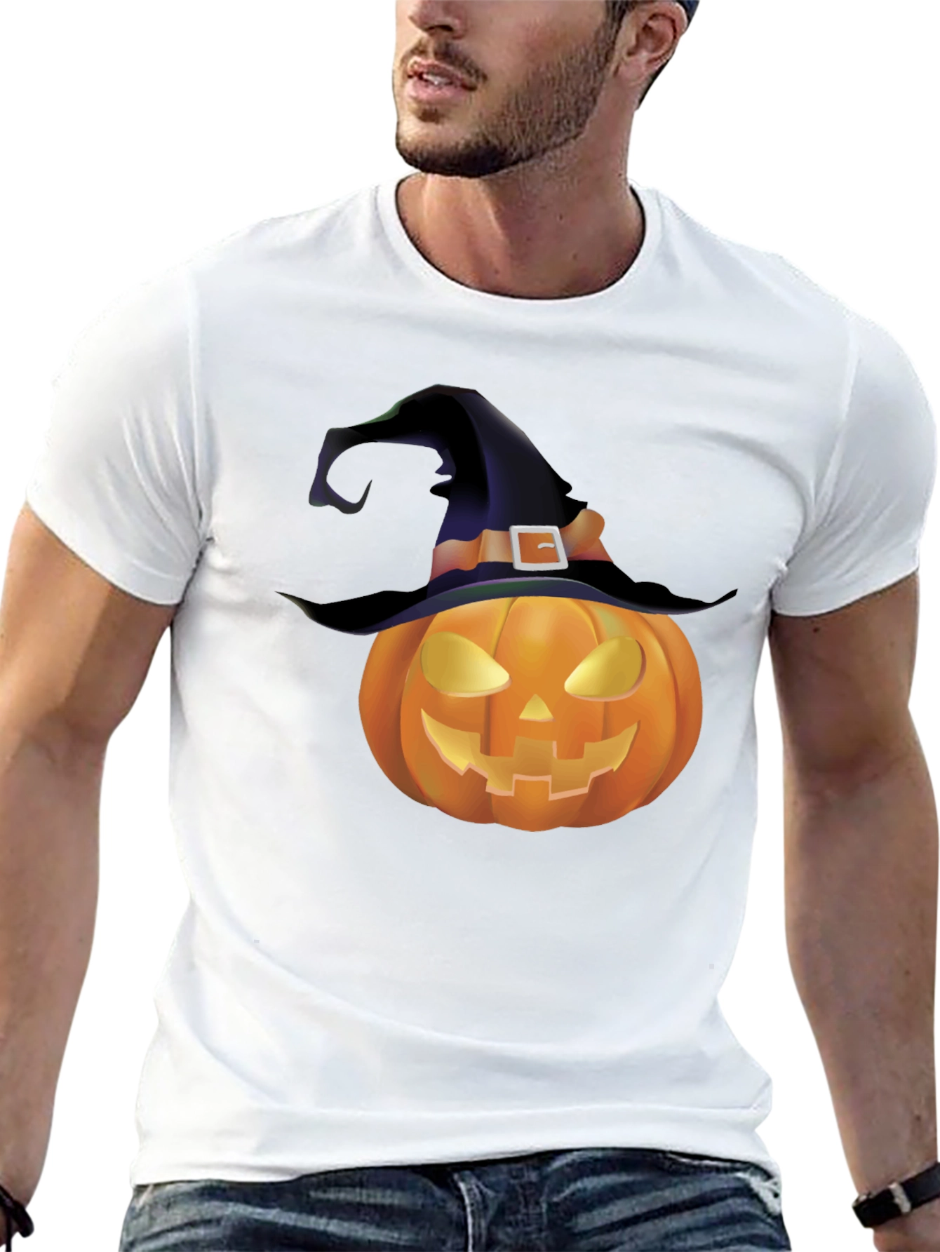 Halloween Pumpkin Witch Hat T-Shirt