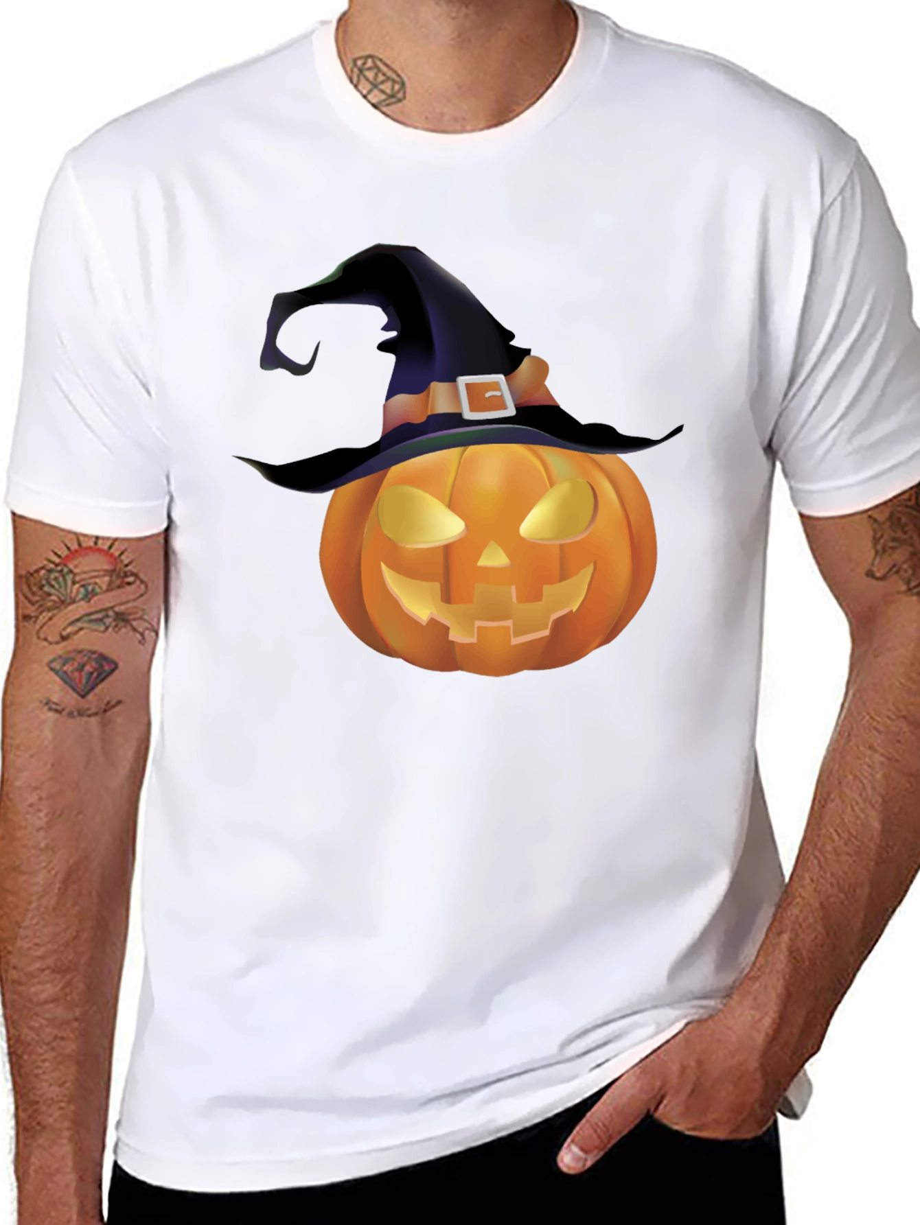 Halloween Pumpkin Witch Hat T-Shirt