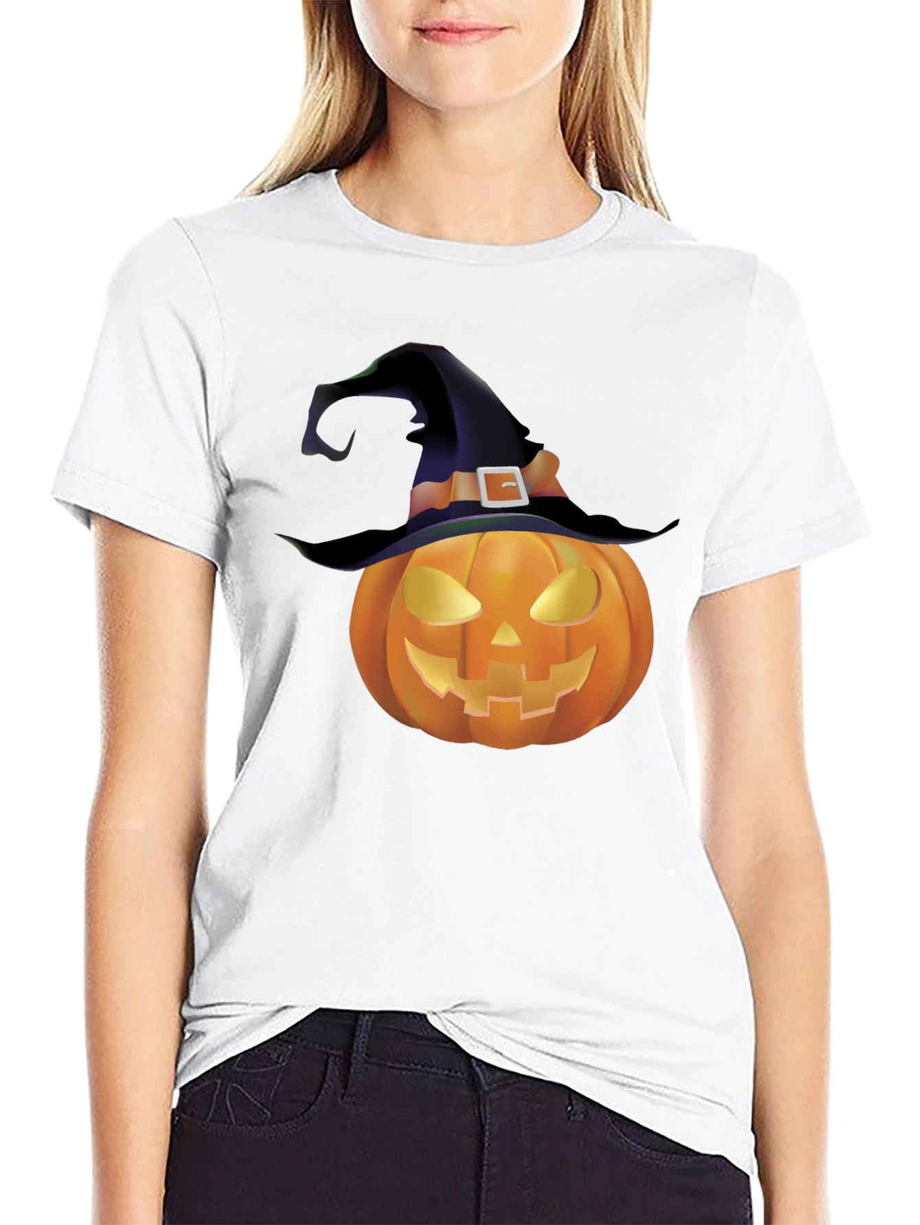 Halloween Pumpkin Witch Hat T-Shirt