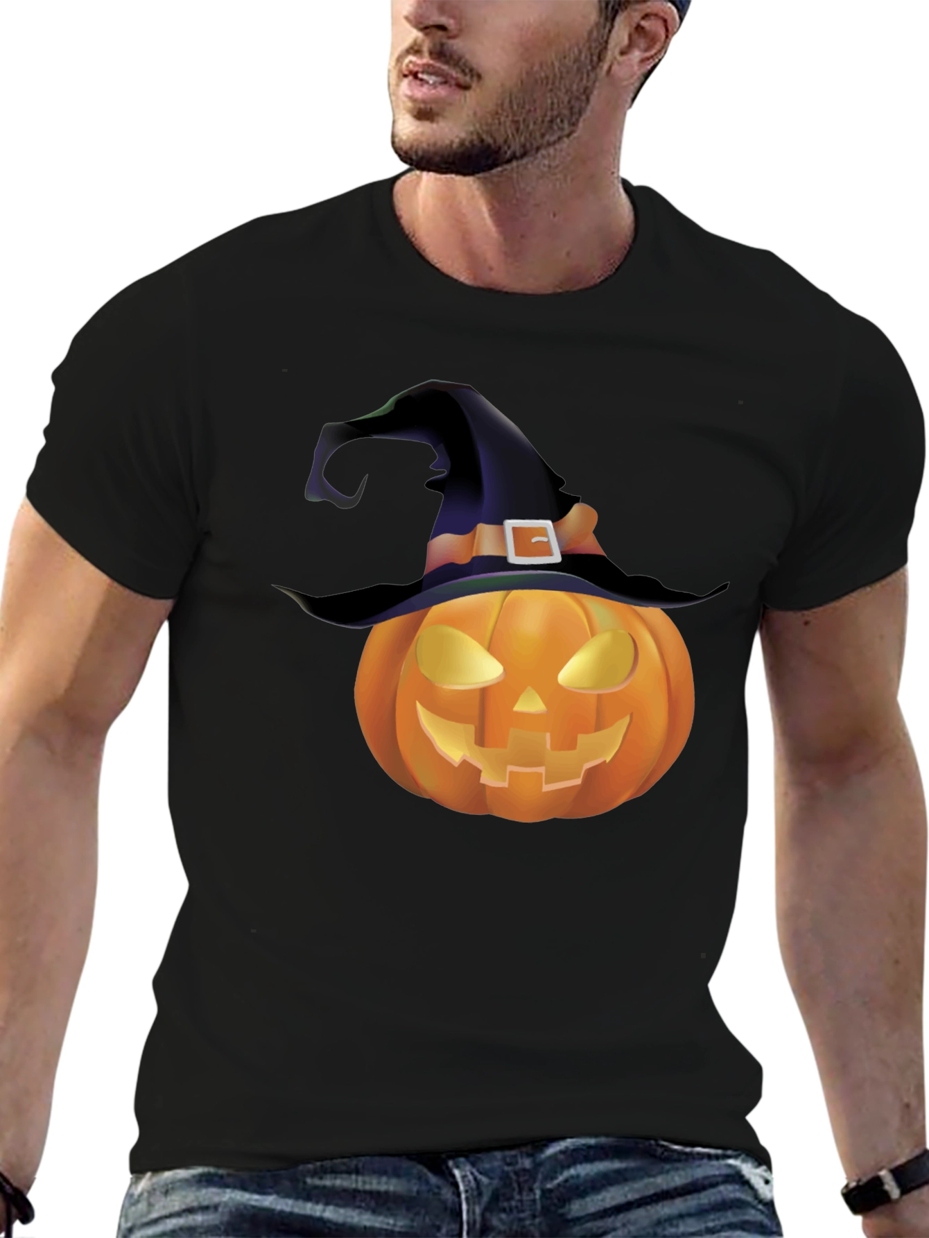 Halloween Pumpkin Witch Hat T-Shirt
