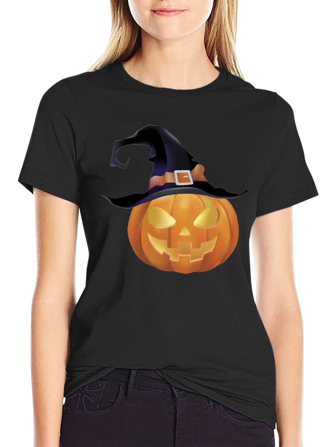 Halloween Pumpkin Witch Hat T-Shirt