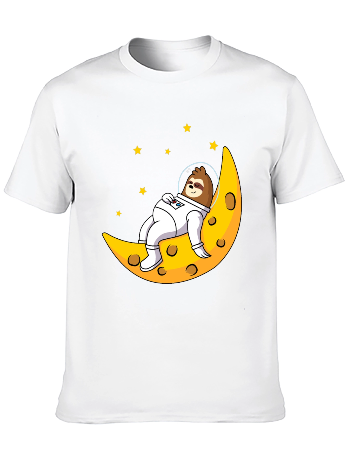 Sloth Astronaut Moon Graphic T-Shirt