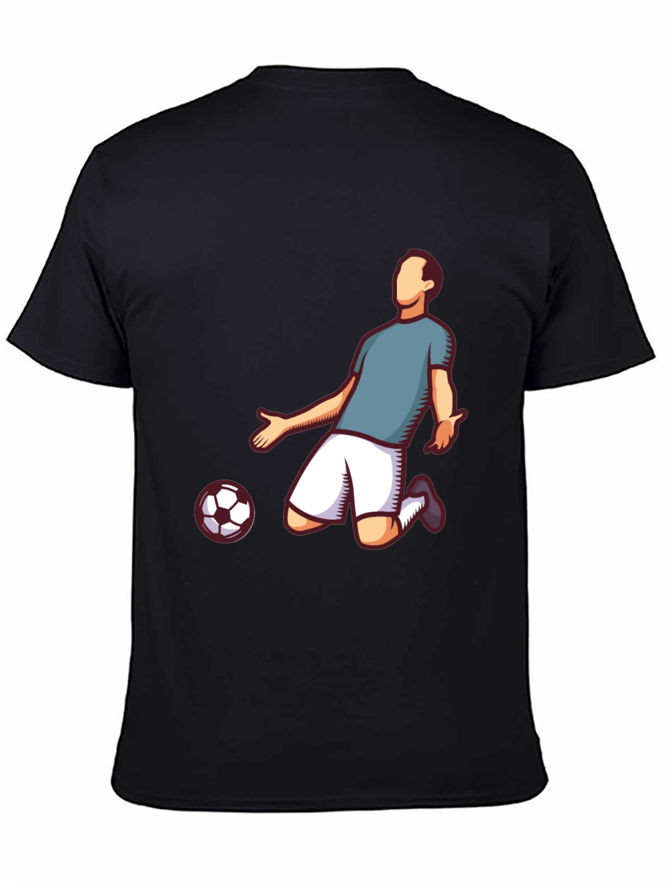 Soccer Player Graphic Tee - Stylish Black T-Shirt