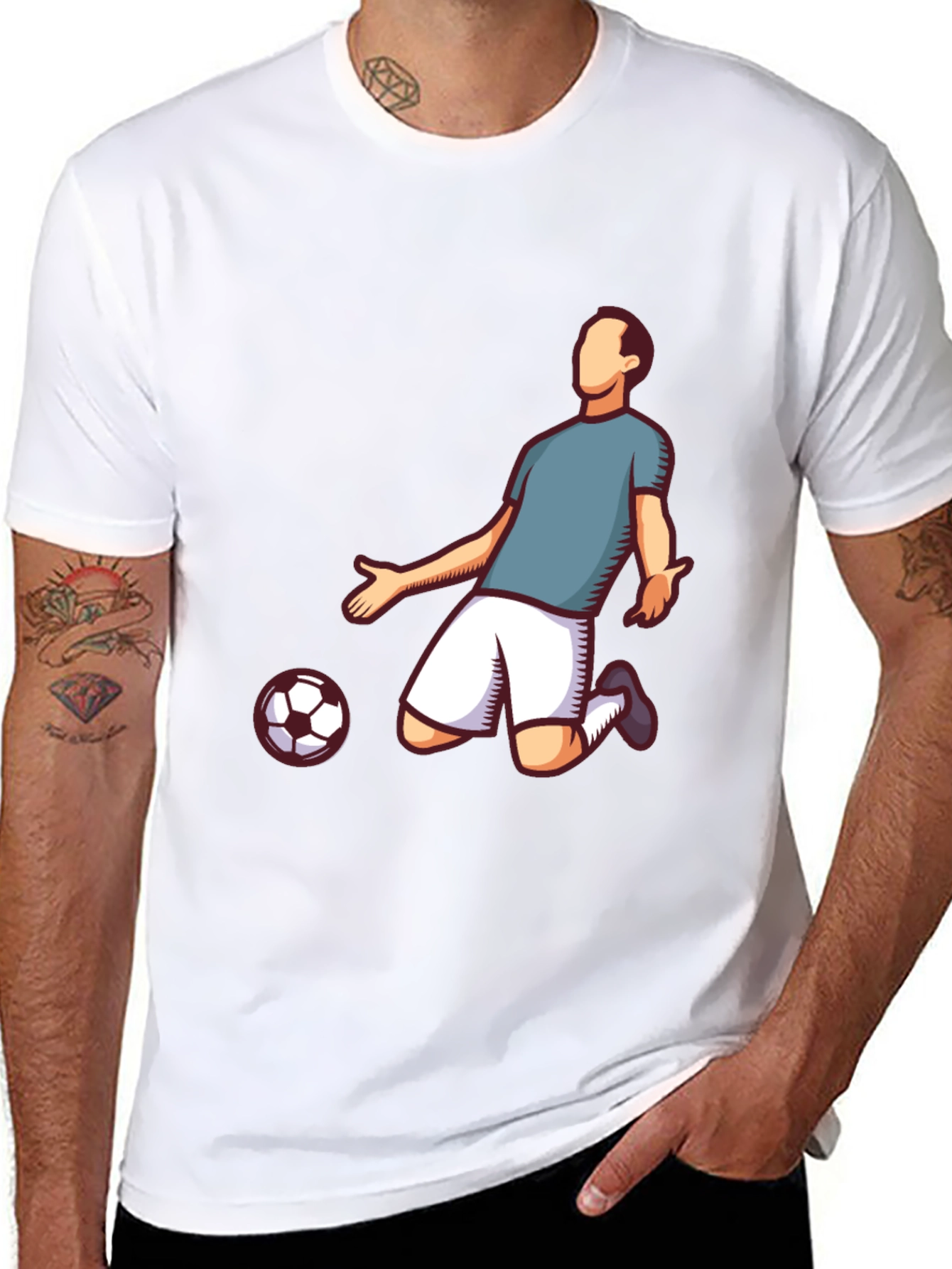 Soccer Player Graphic Tee - Stylish Black T-Shirt